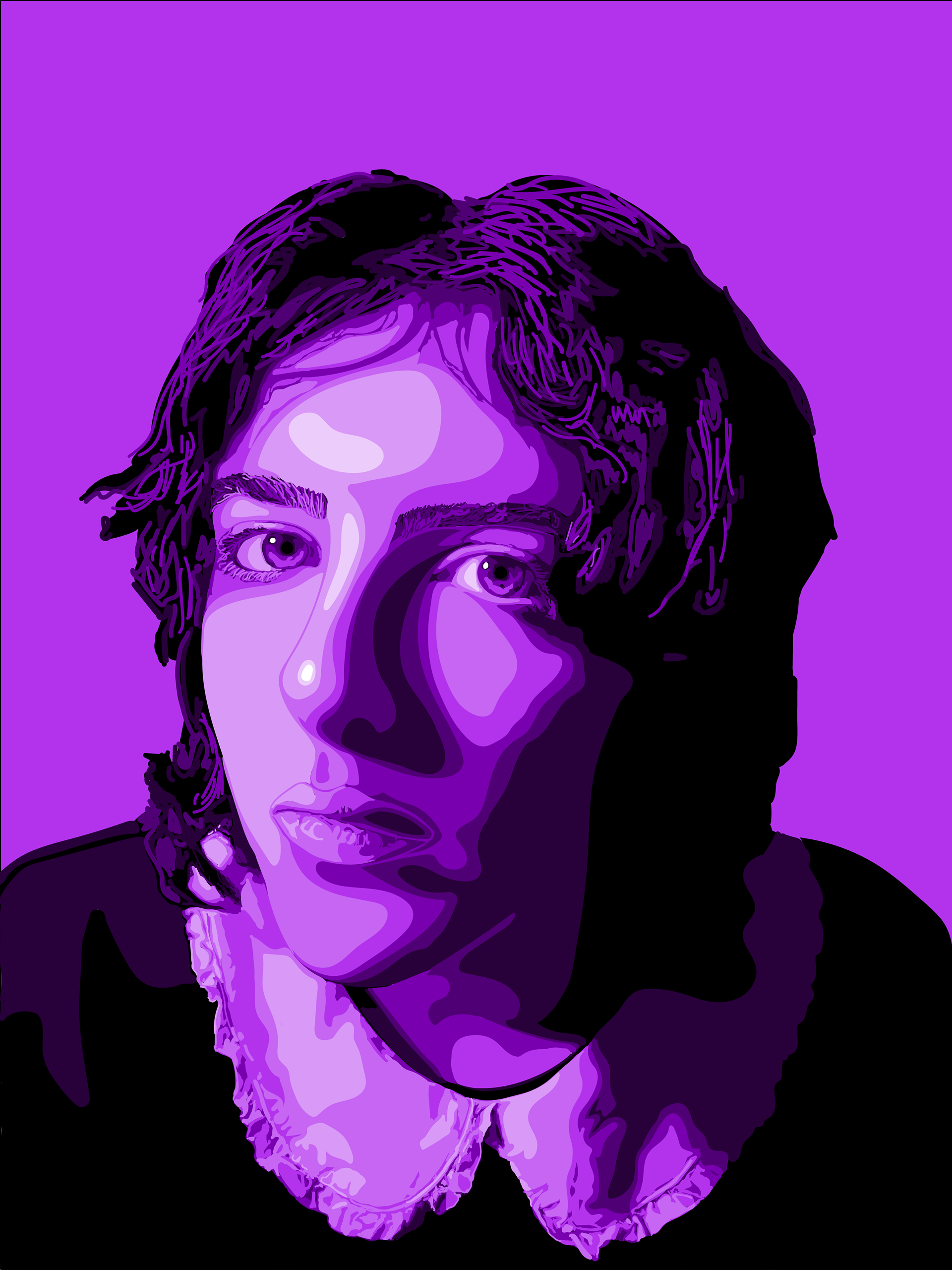 A vector portrait of myself in purple.