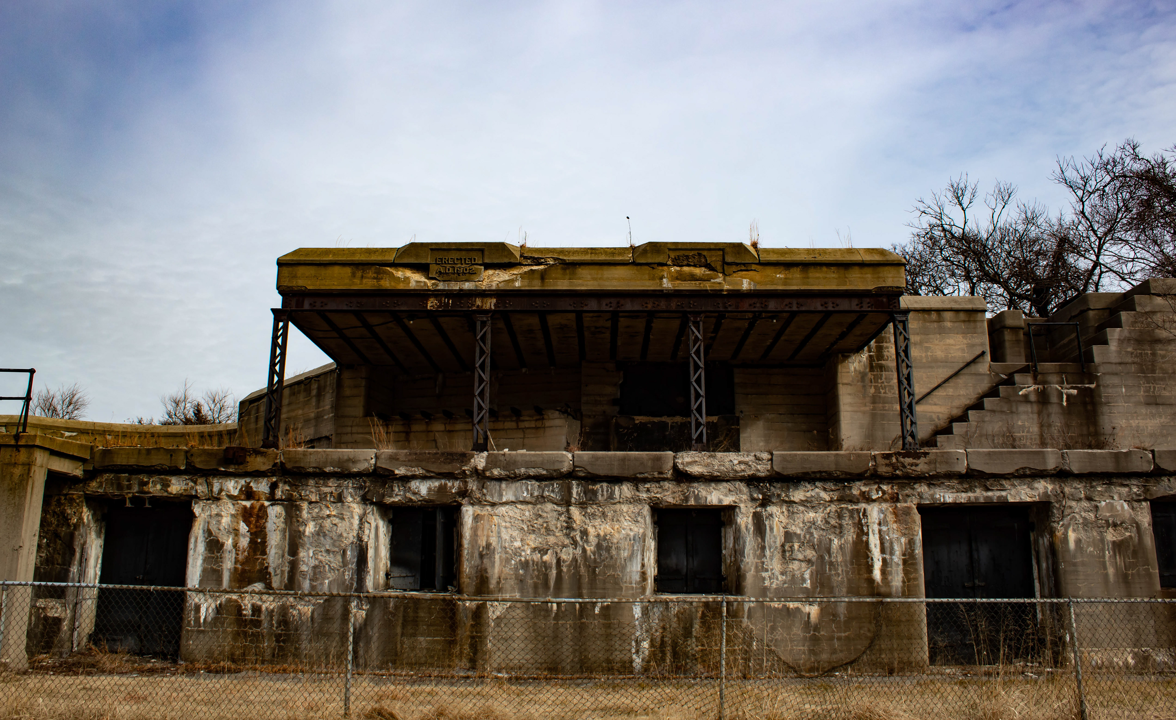 One of the abandoned military buildings in Sandy Hook.