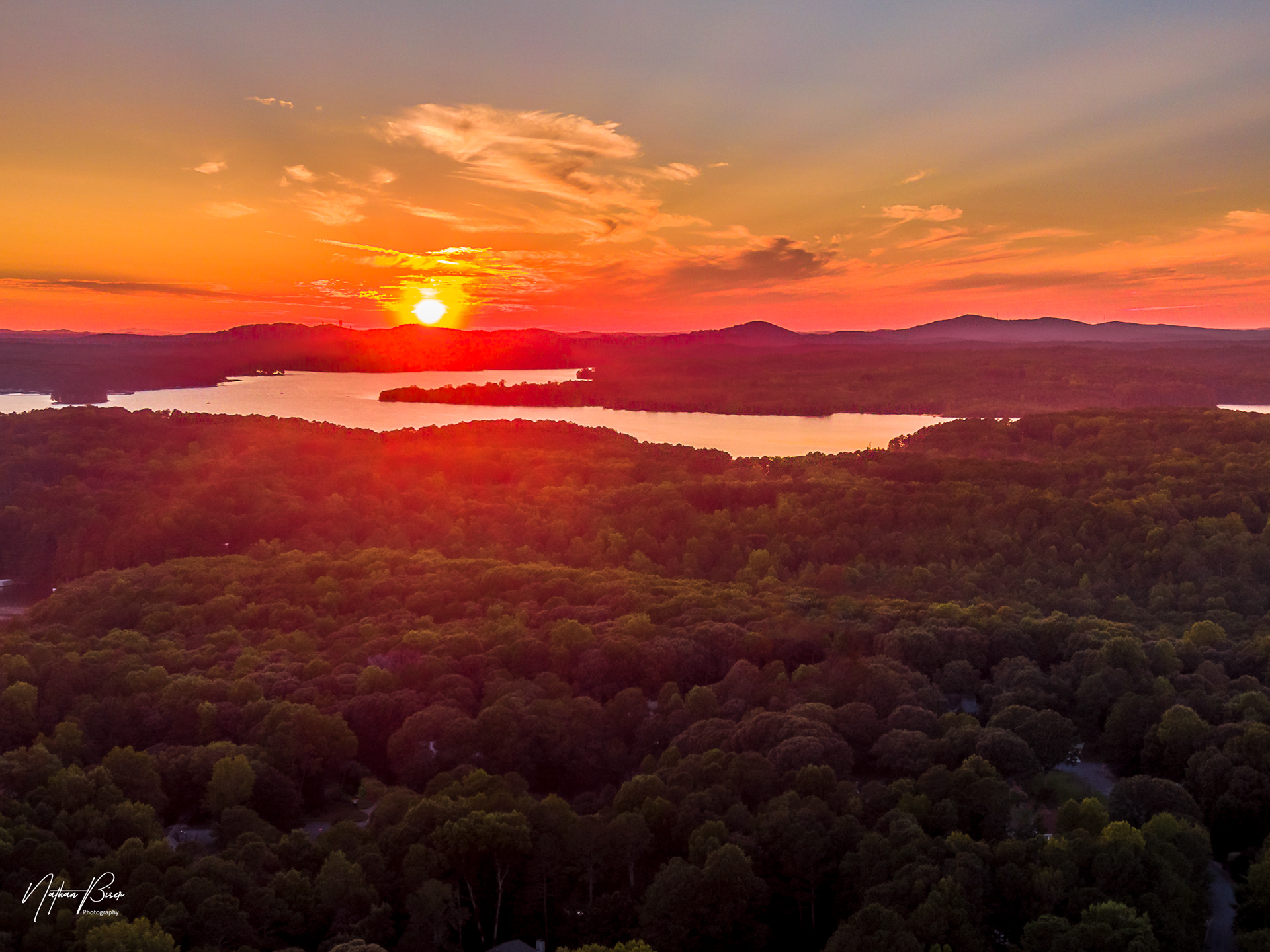Colorful sunset on Lake Allatoona