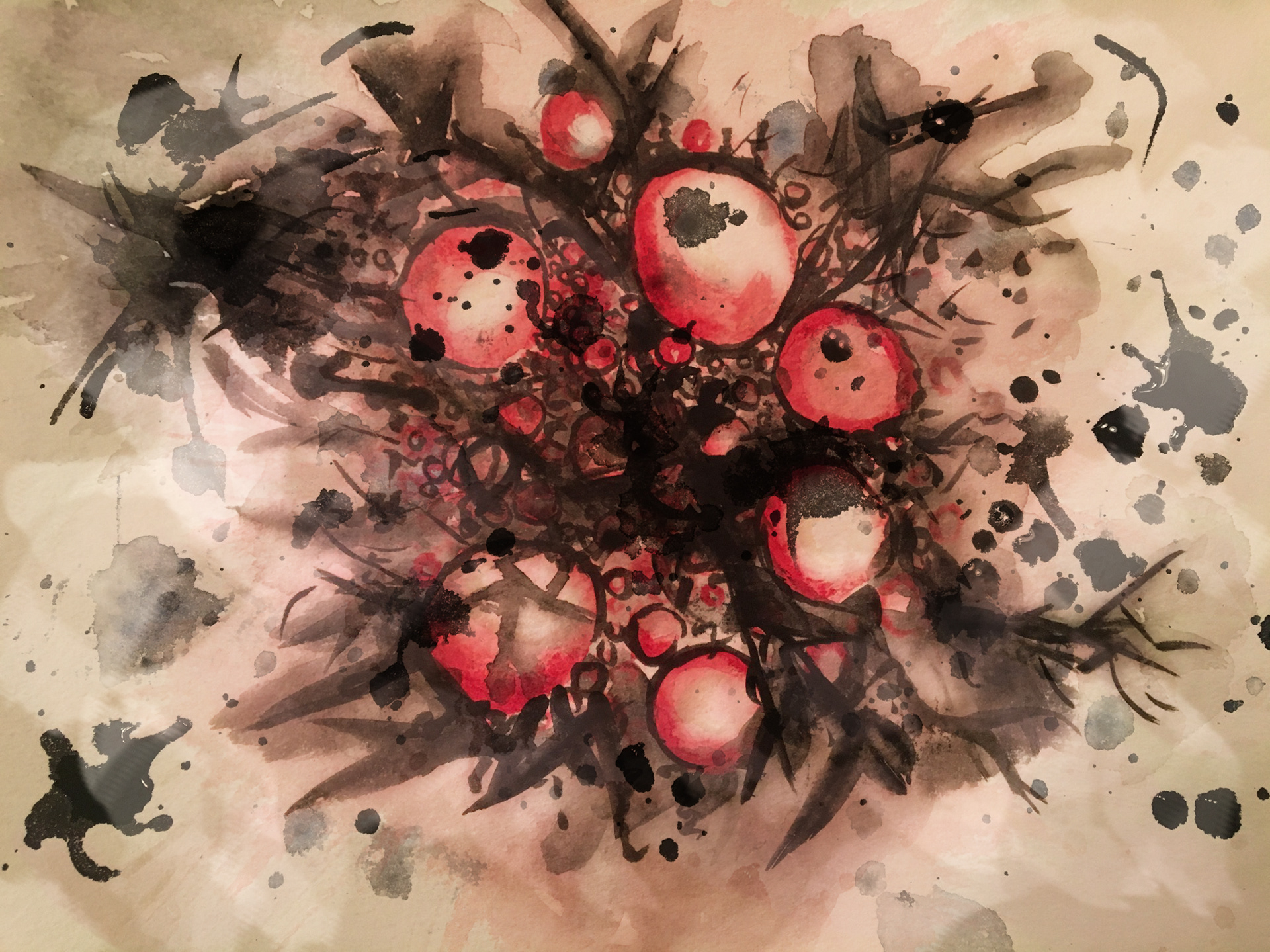 Your Own Blood Boiling. Watercolor.
