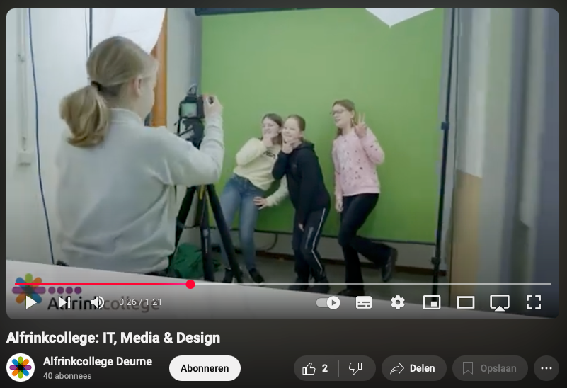 video hoek ingericht voor social media etc.