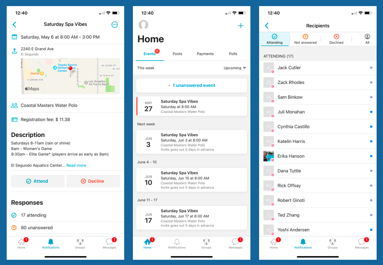 Spond App Inspiration