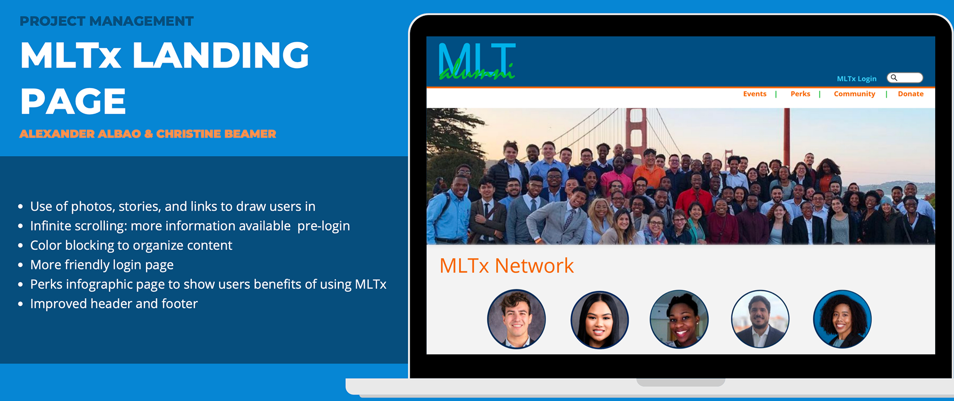 Landing page by Alexander Albao & Christine Beamer