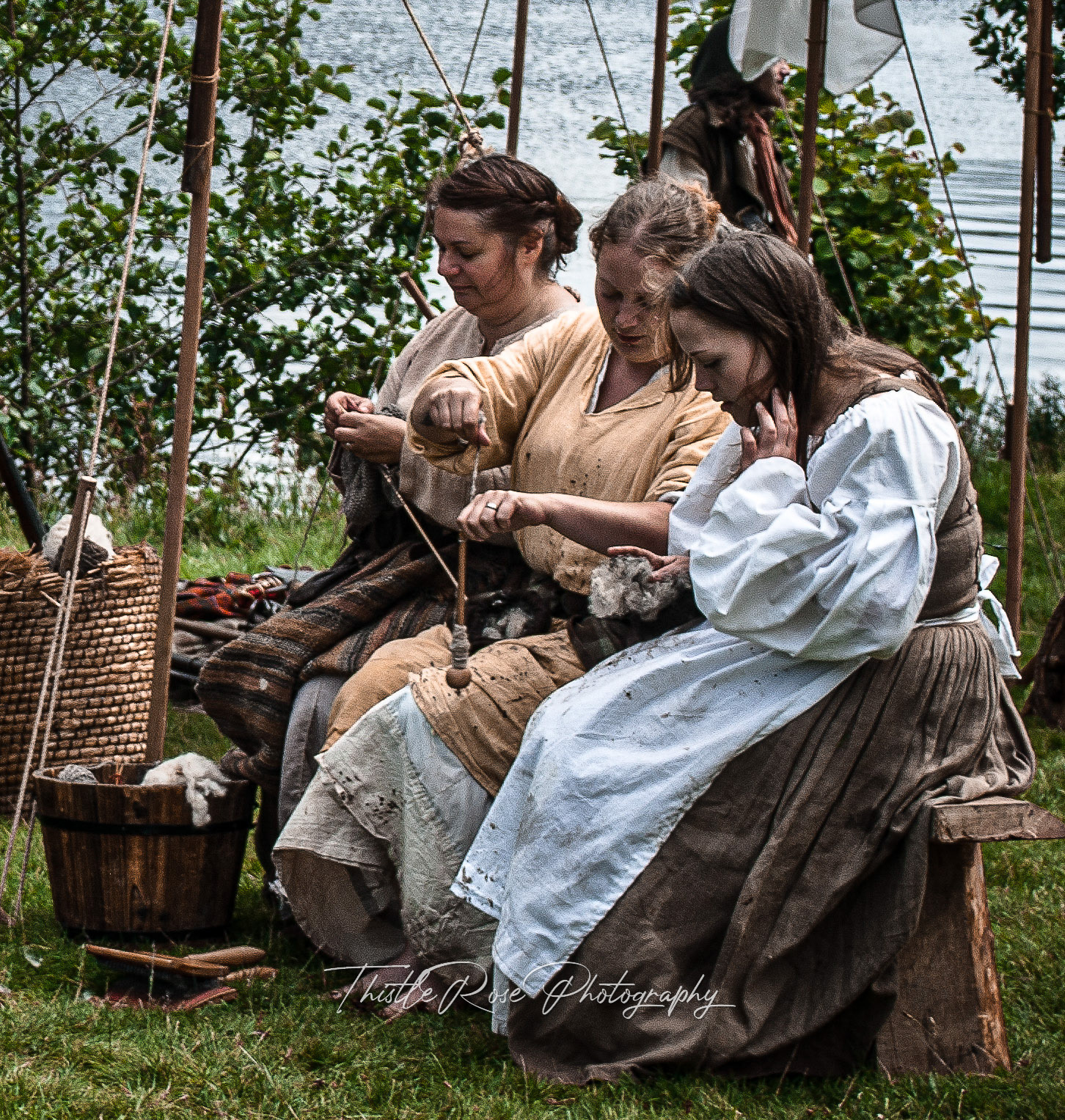 Jacobite women spinning at Kinlochard games