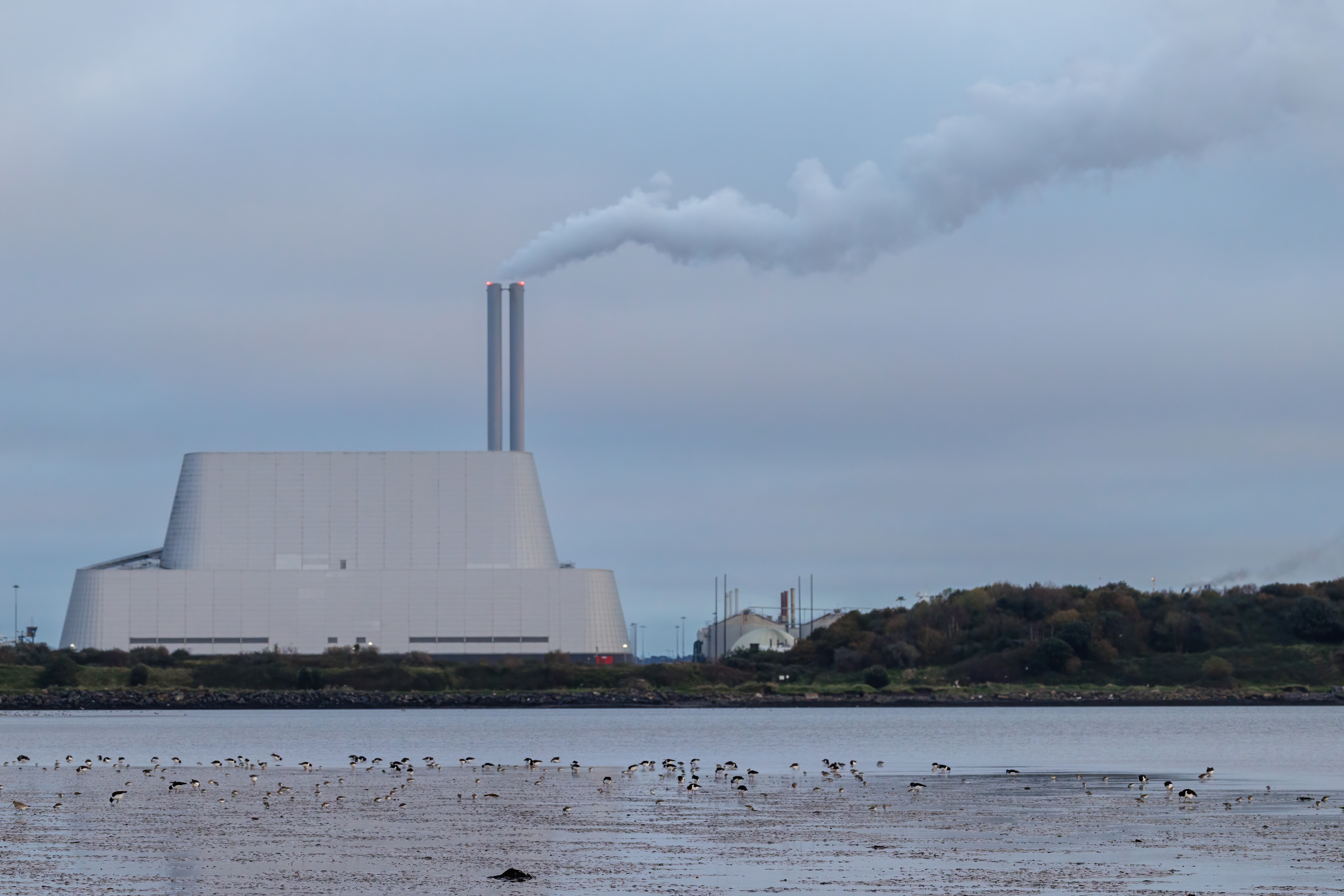 Bellowing smoke out over the bay, the modern Incinerator that locals resisted and fought against.
