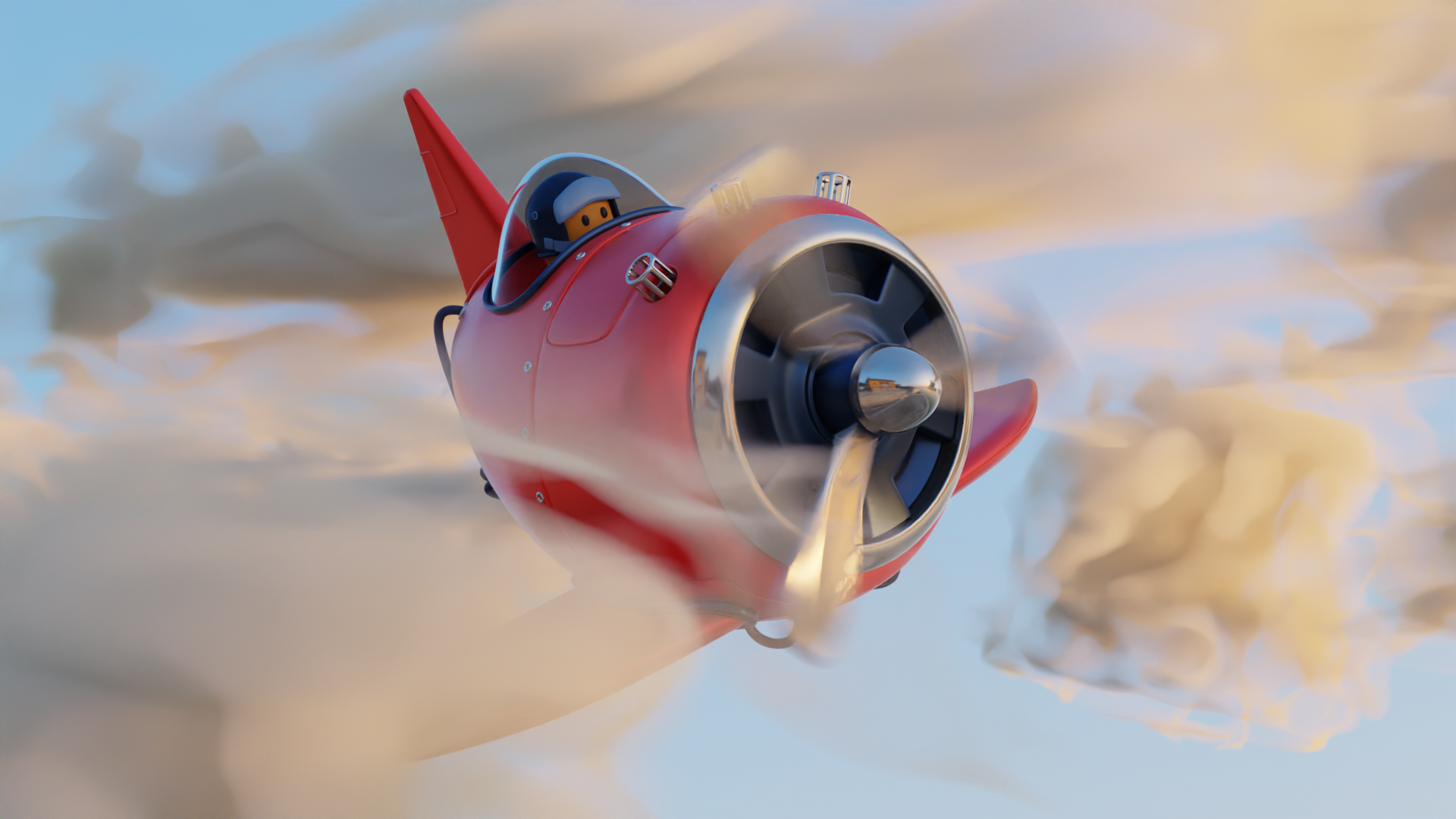3D AEROPLANE TILTING RIGHT