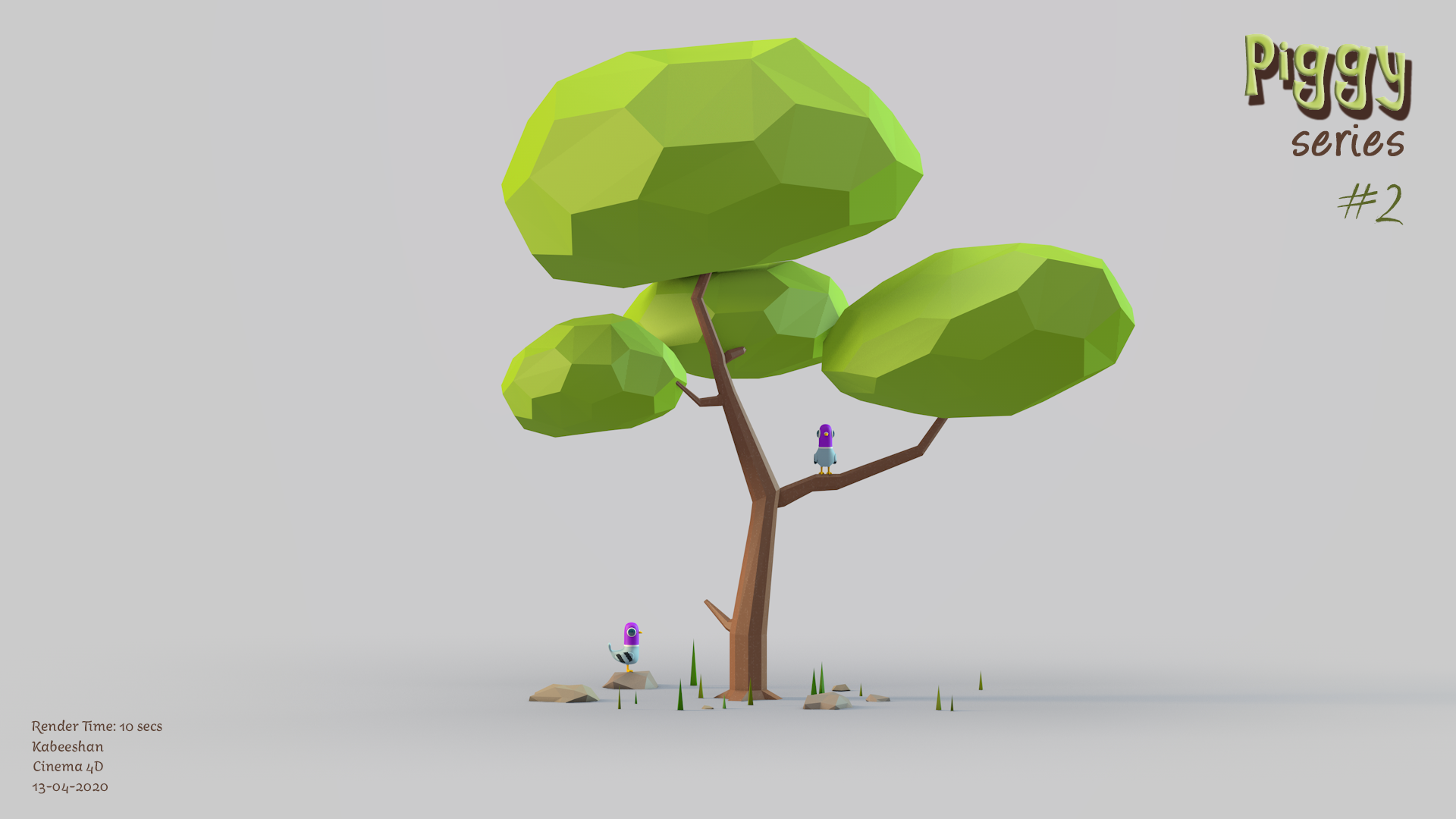 3D TREE WITH PIGEON