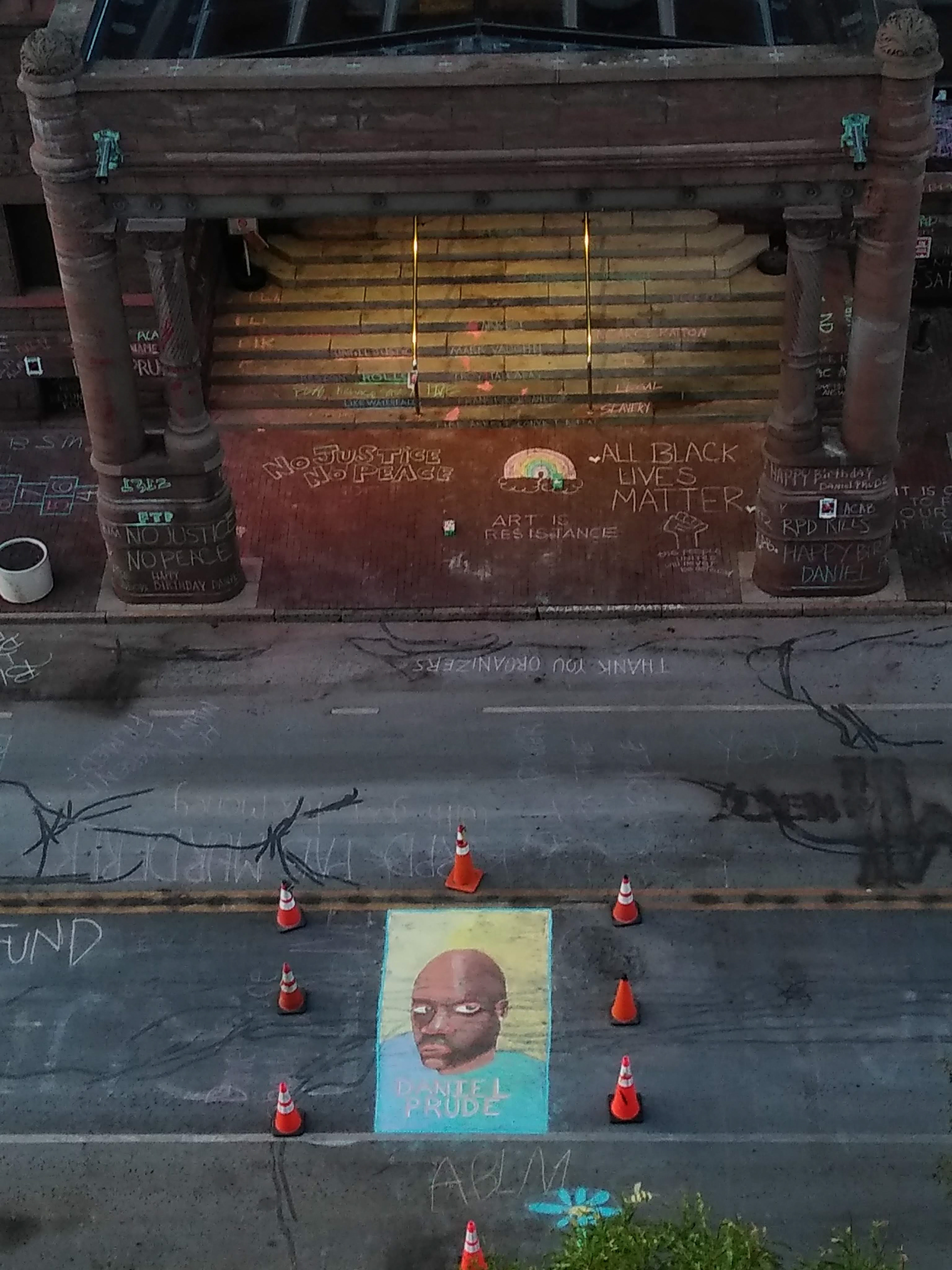 Daniel Prude Mural Finished From Above