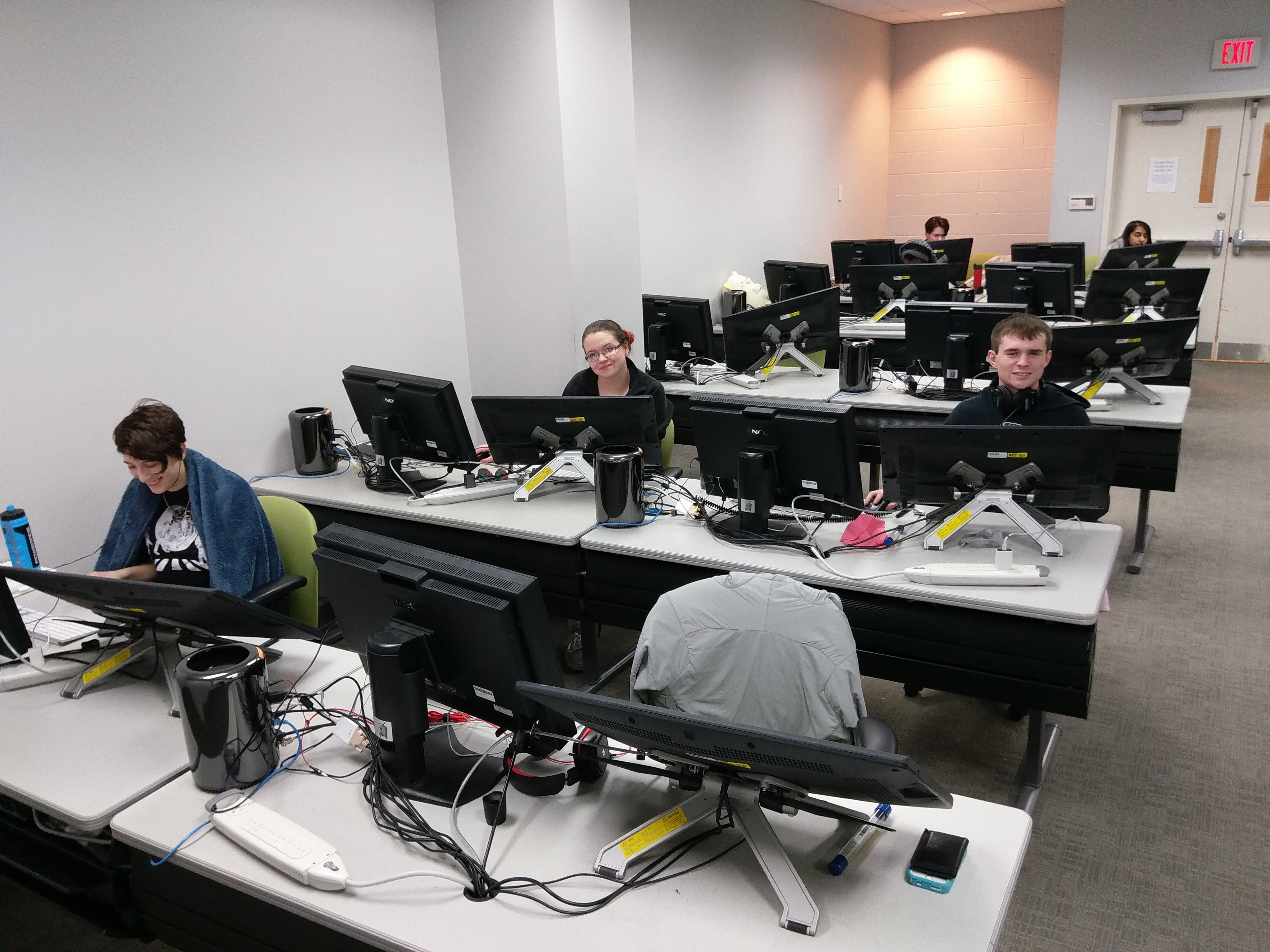 Animation students animating