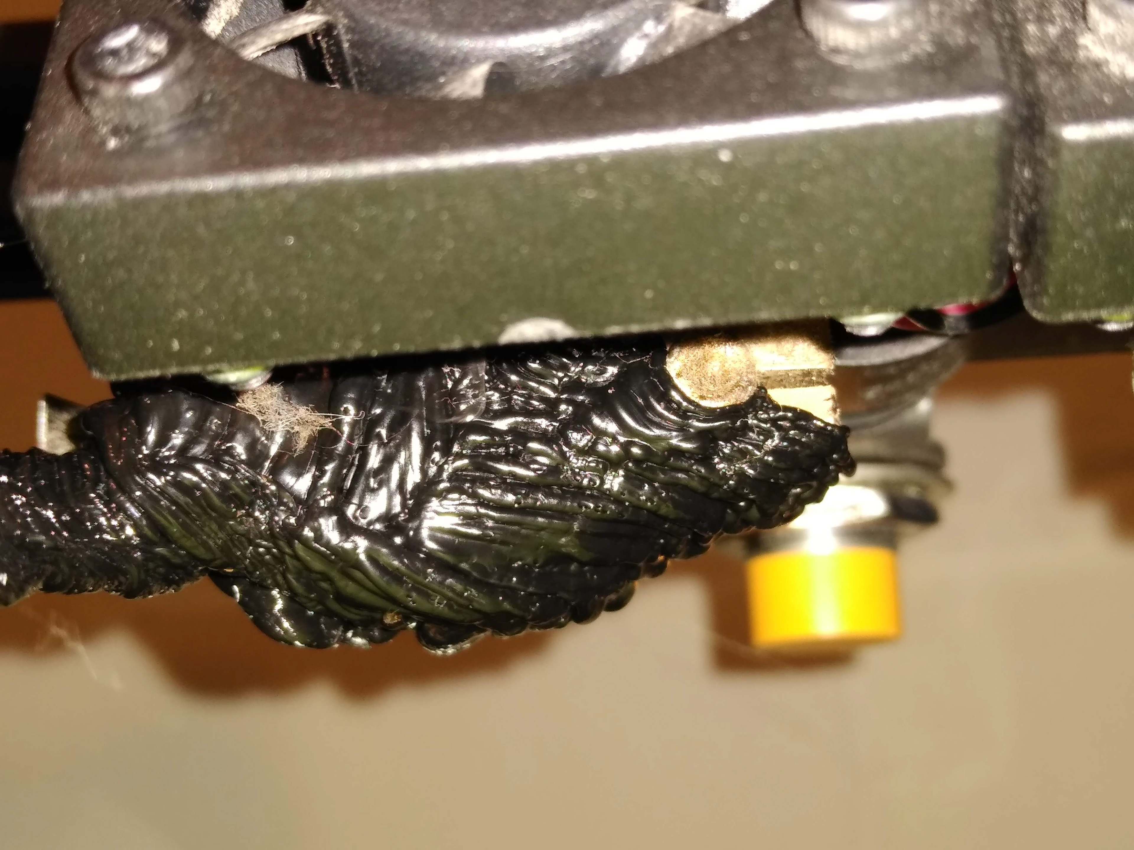 Next run completely melted to filament heater