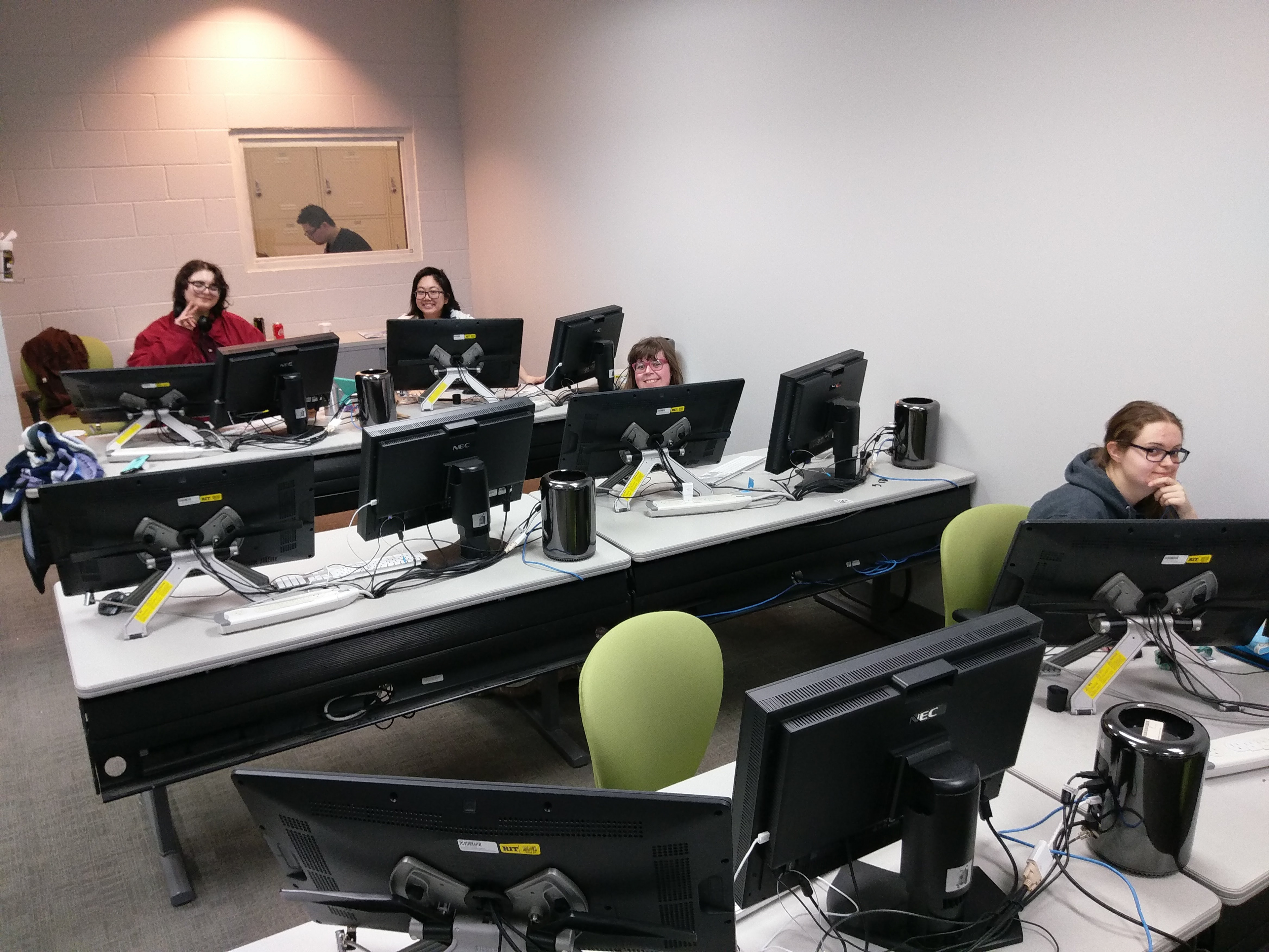 Animation students animating
