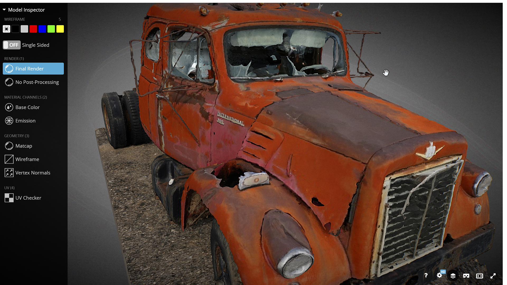 Truck look in Sketchfab