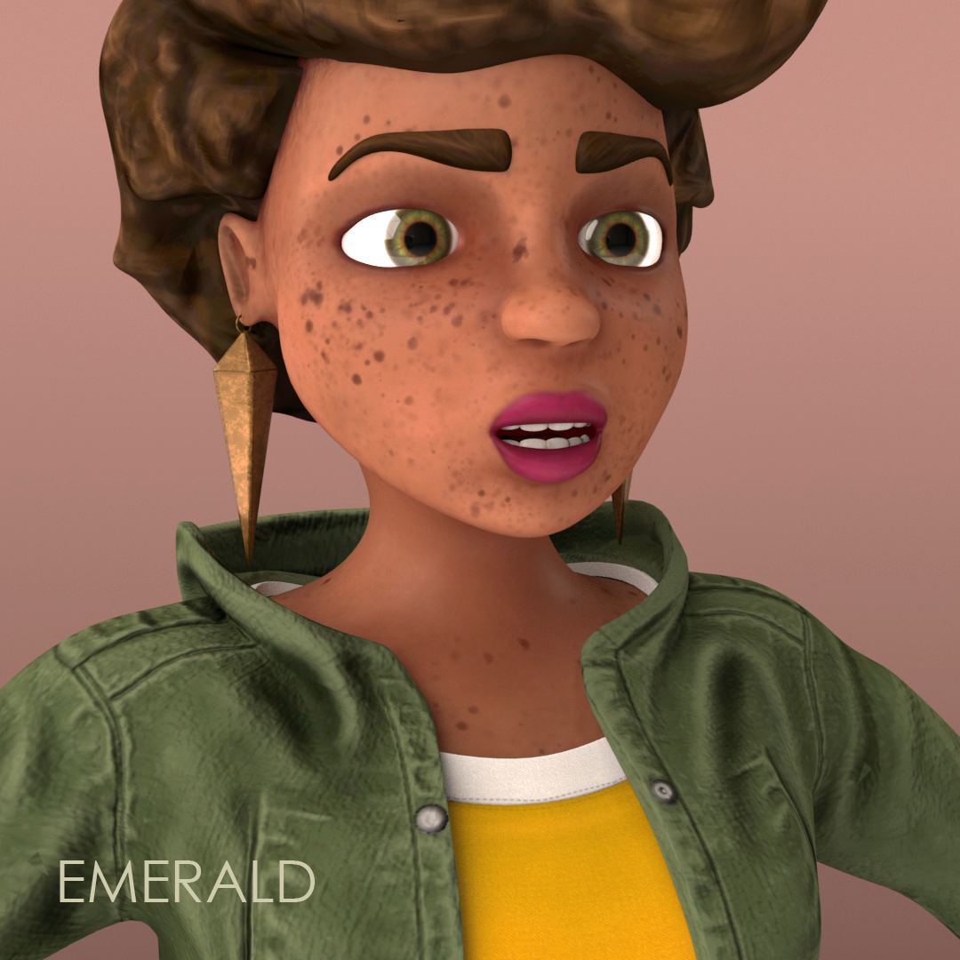 Emerald Facial Closeup