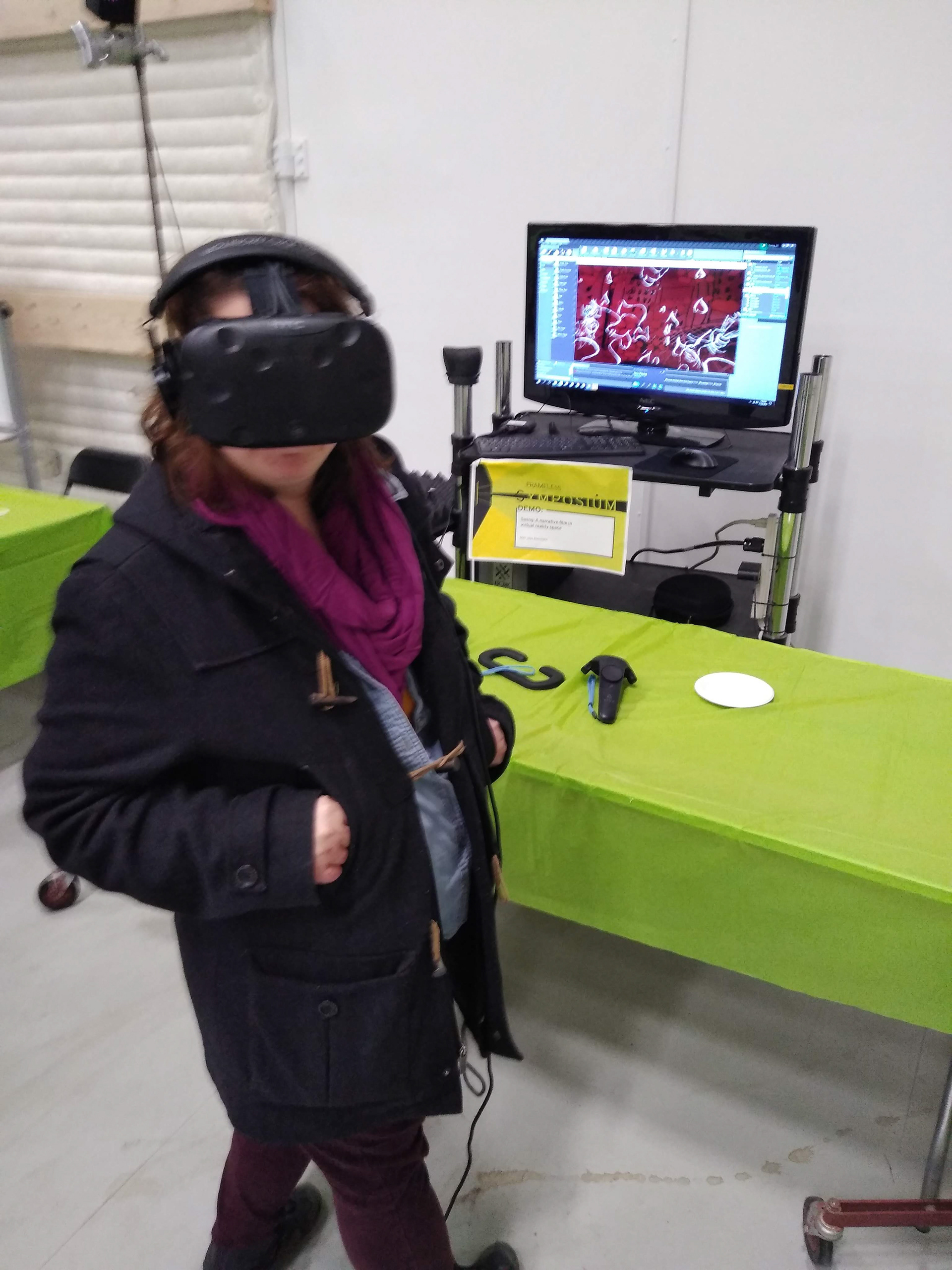 Participant tries Swing (WIP) in VR