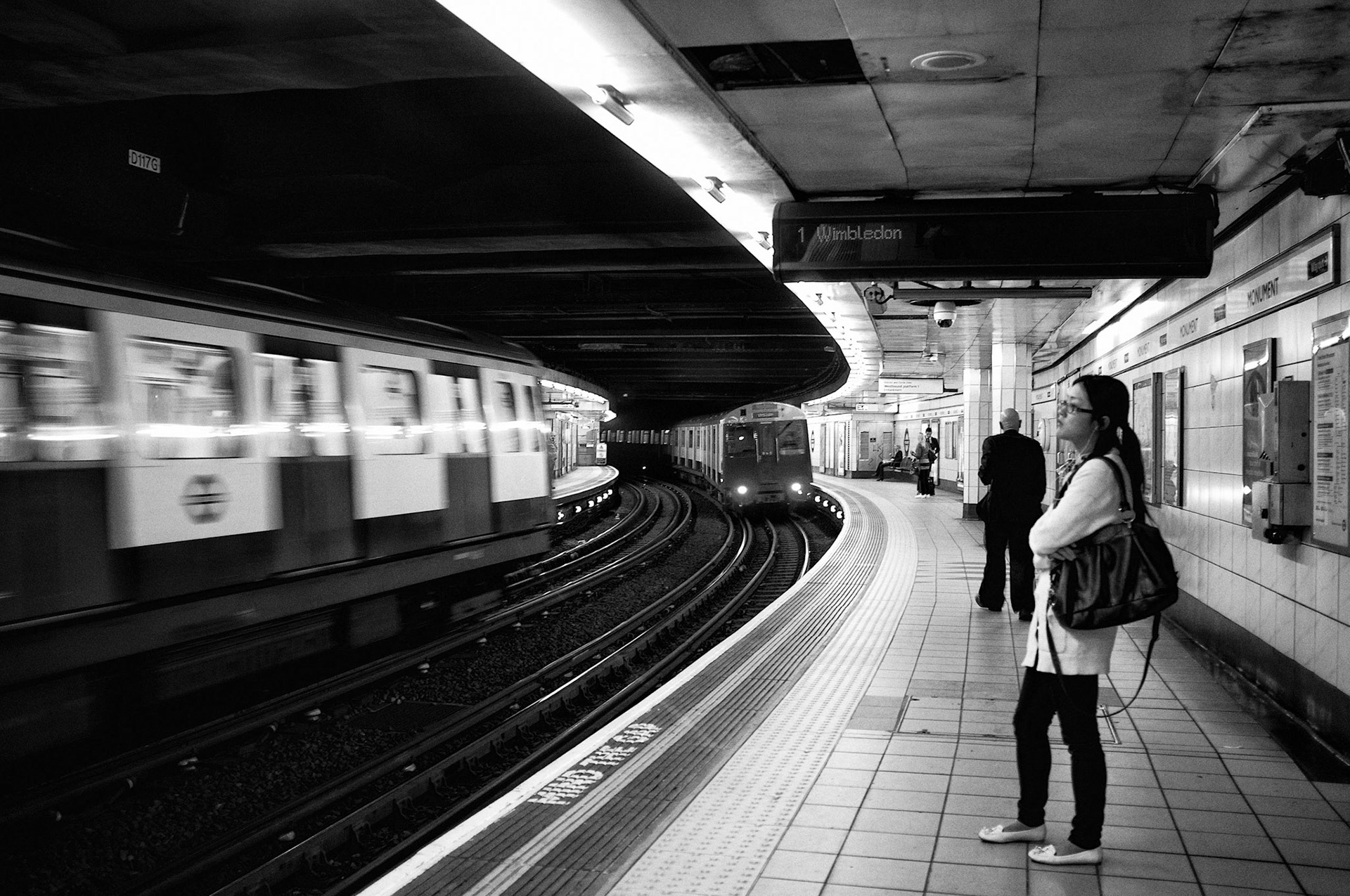 Waiting for the tube.