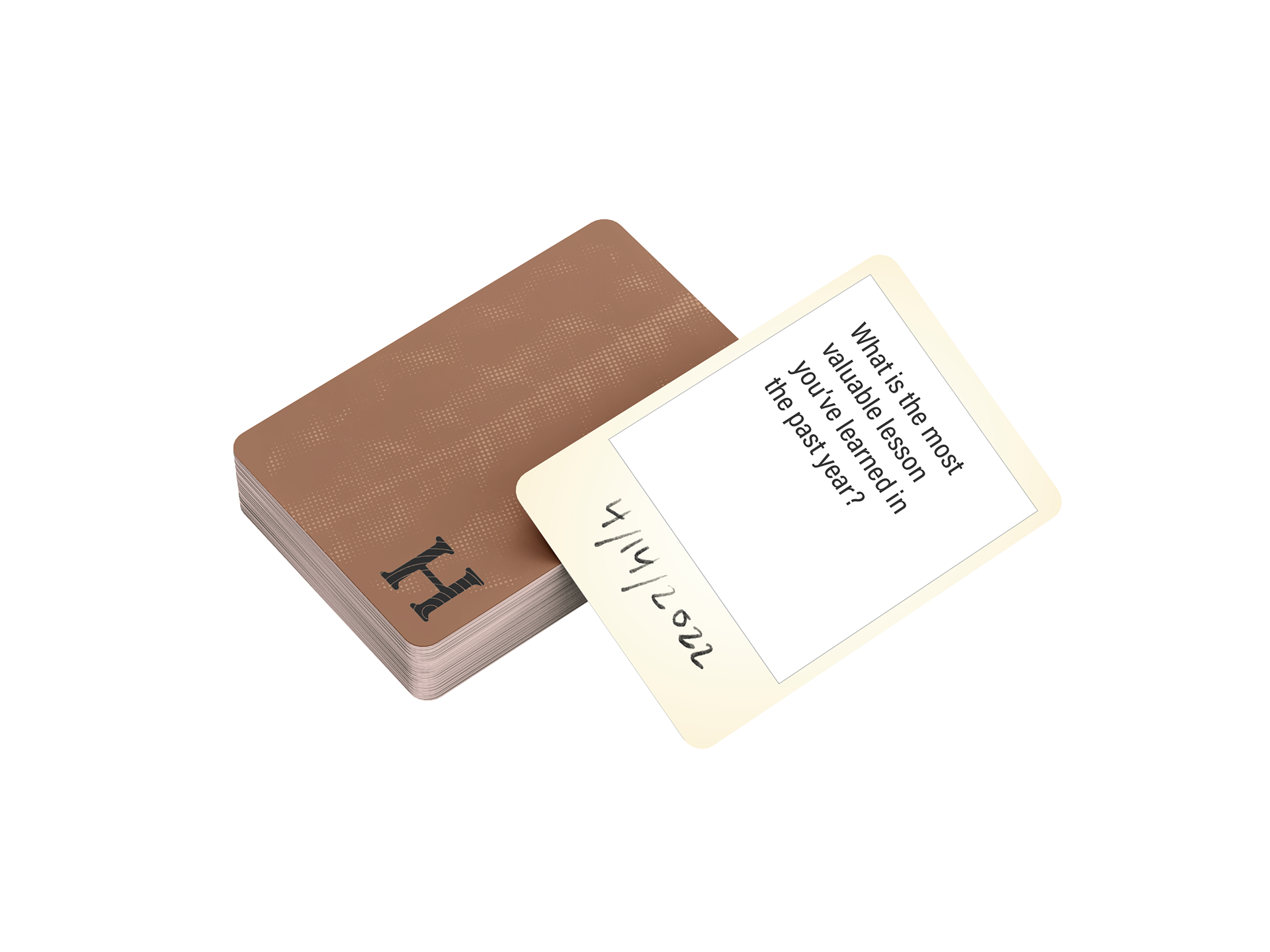 Reflection prompts as playing cards.