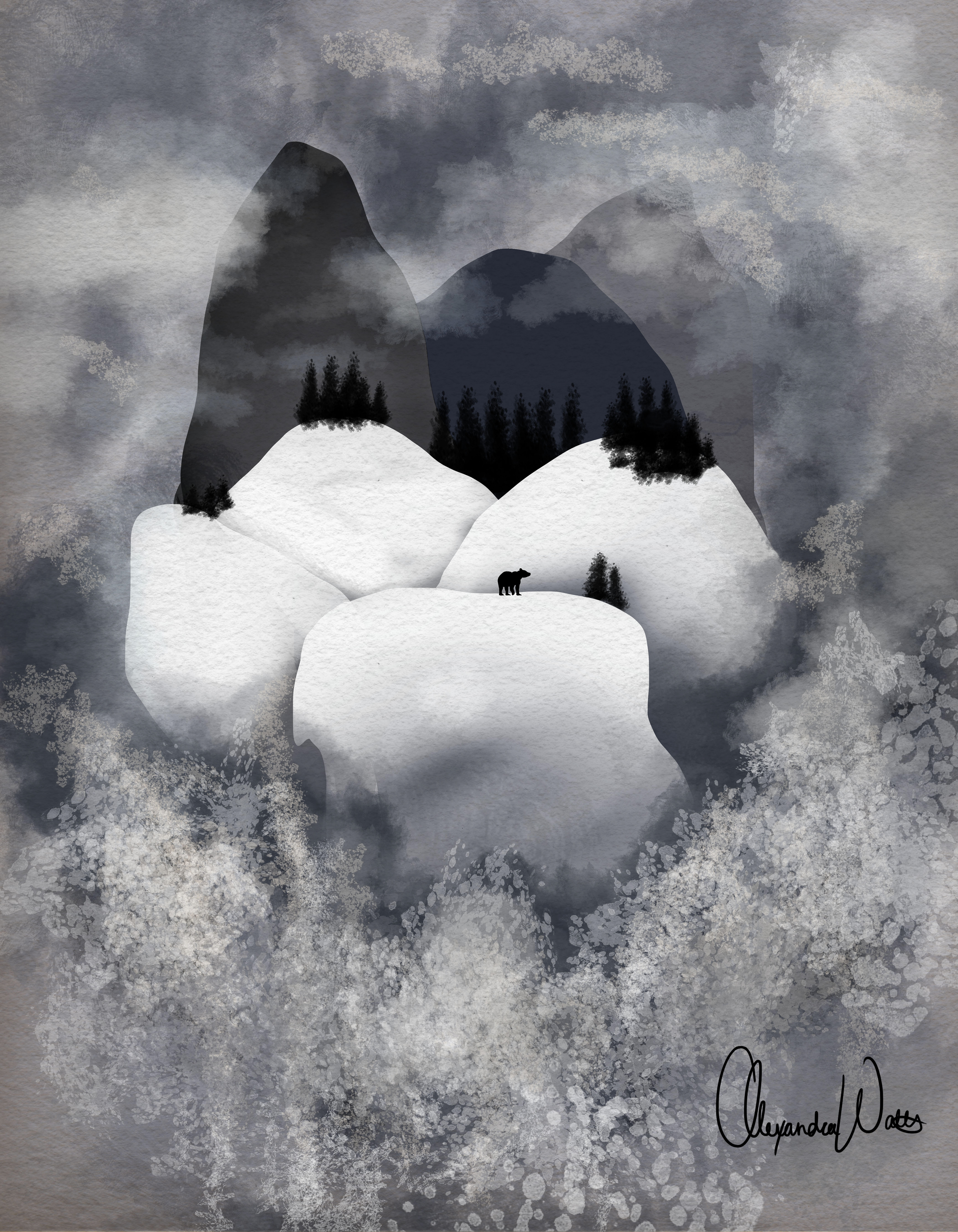 Winter Scene - Photoshop Painting