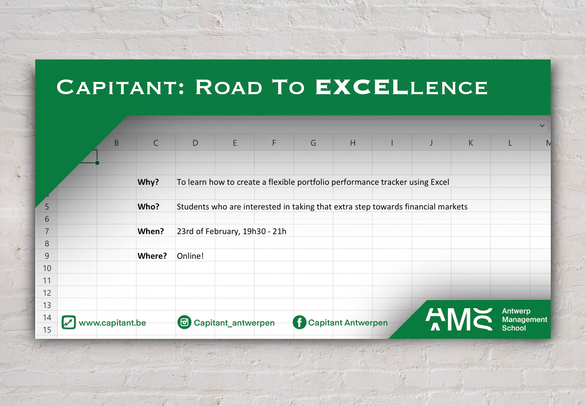 FB Event Banner: Capitant Excel workshop from AMS professor