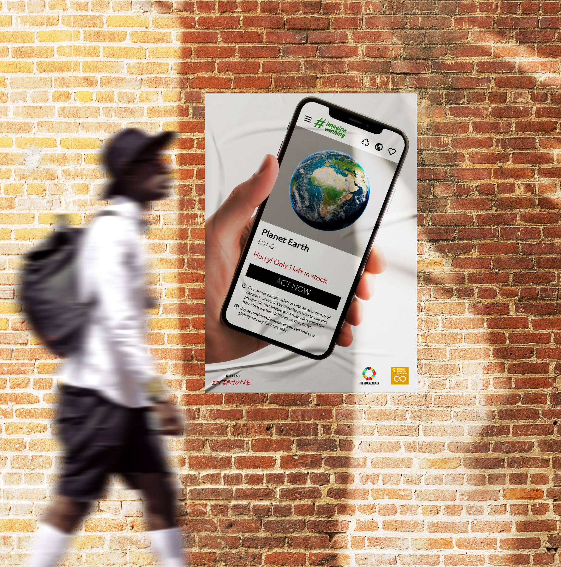 'Hurry! Only 1 left in stock.' Goal 12 poster