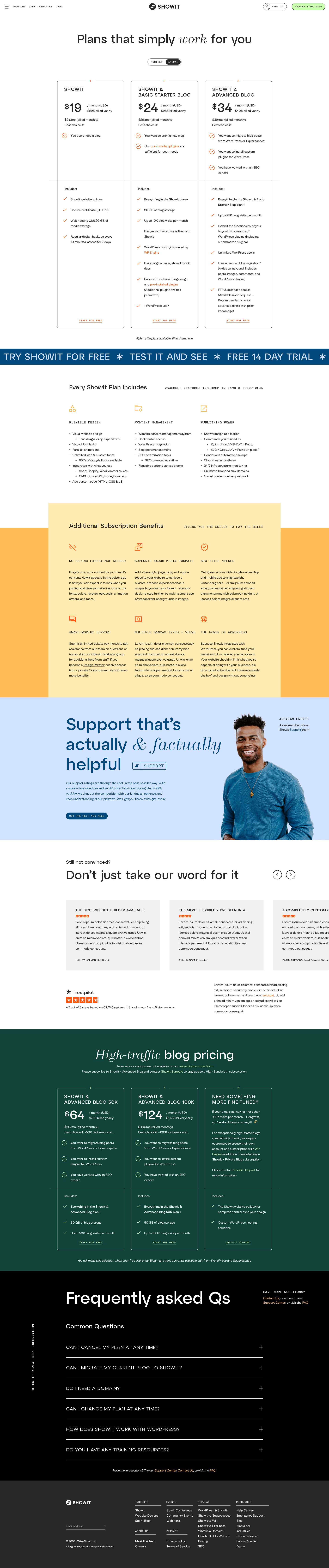 Pricing page design