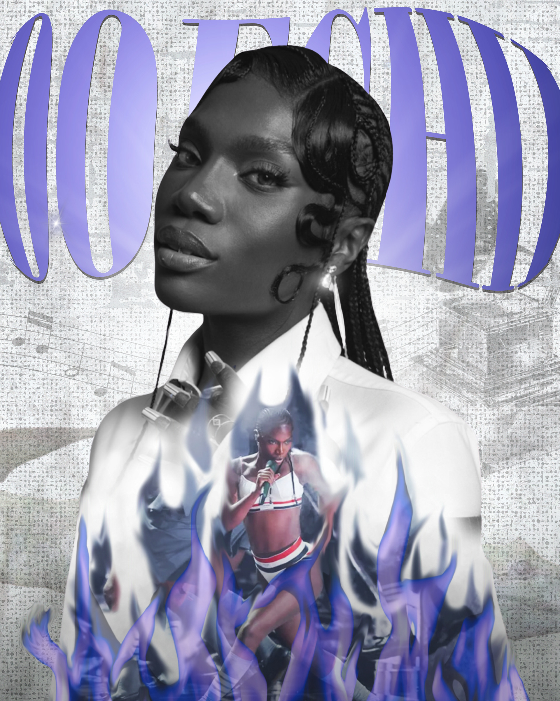 Doechii Graphic (Inspired by her "fire" performance at the Grammy's). Original photos do not belong to me. Graphics and editing by Me.