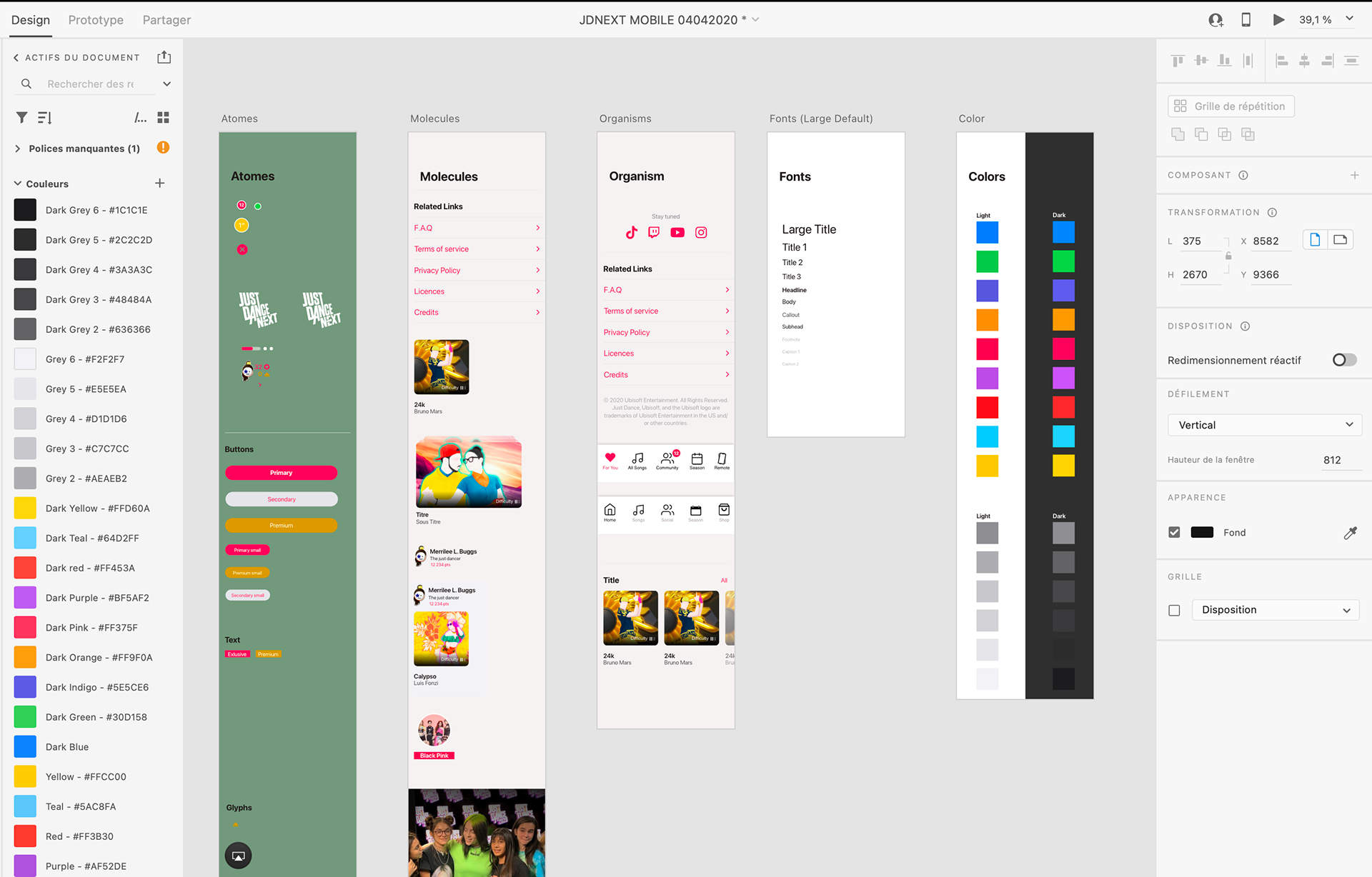 Adobe XD prototype : Design System