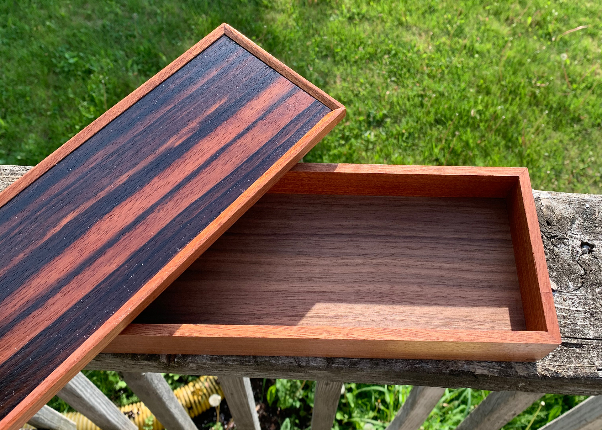 Drop in lid with walnut bottom