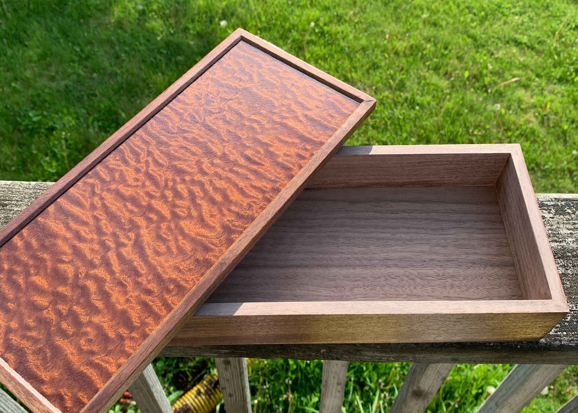 Drop in lid with walnut bottom