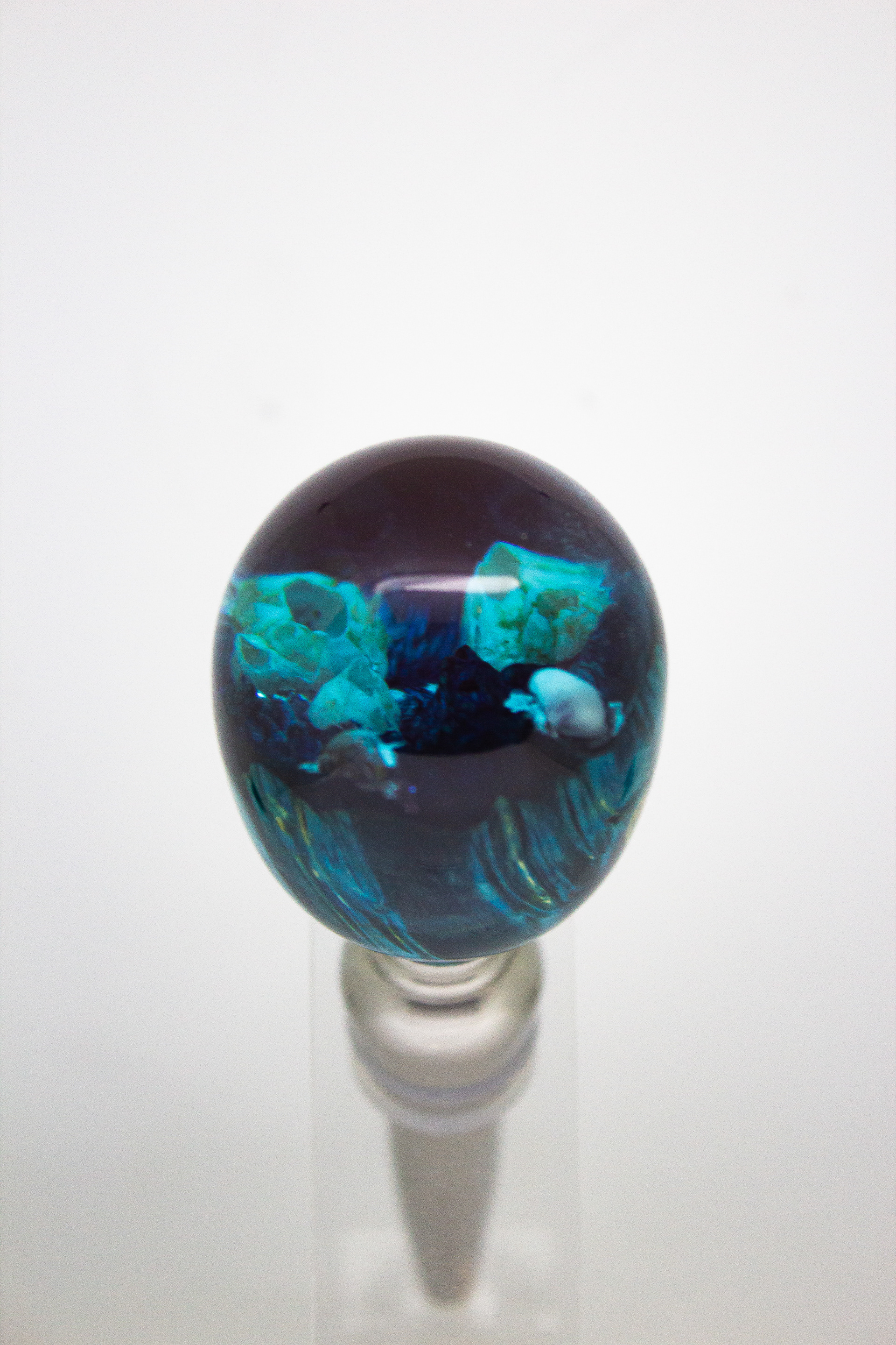 Bottle Stopper with Resin, Dyed Maple, and Barnacles