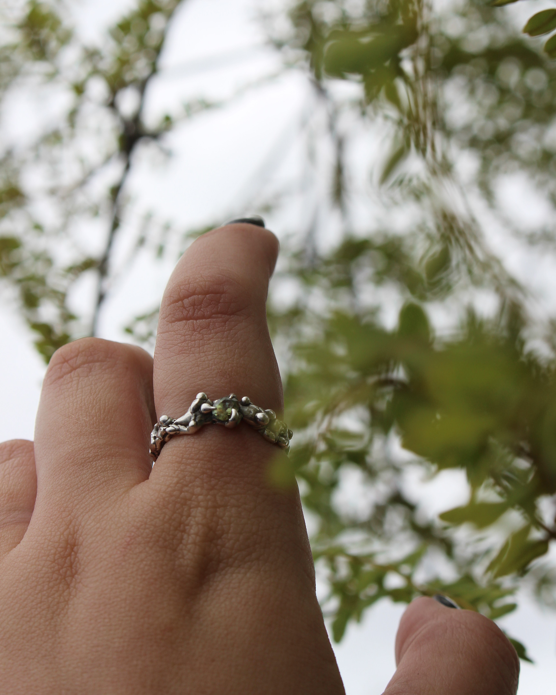 Lava Ring, 2022. Sterling silver, natural sapphire.