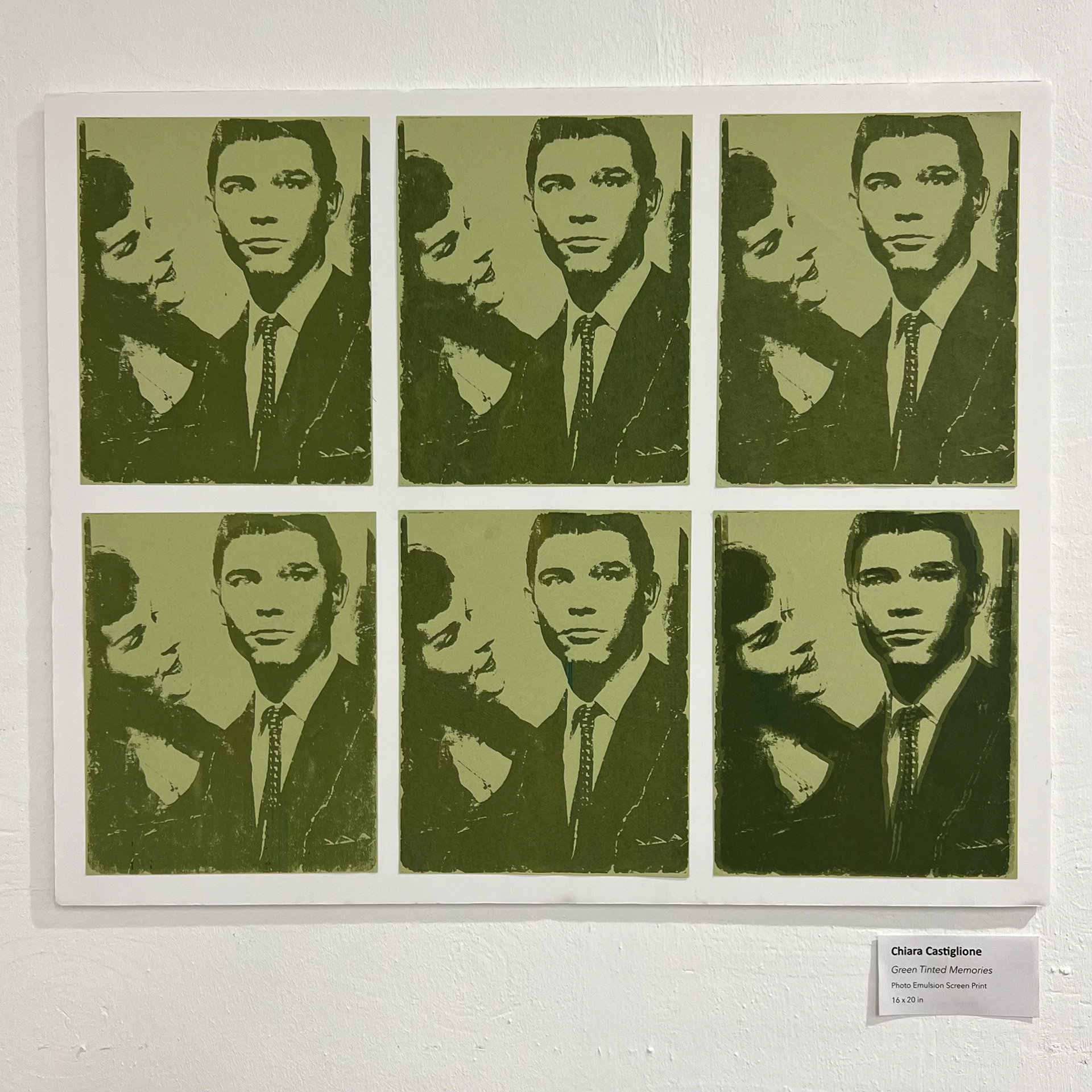 Castiglione. C 'Green Tinted Memories', 2023, Photo emulsion screen print (6). 40.64 x 50.8 cm.