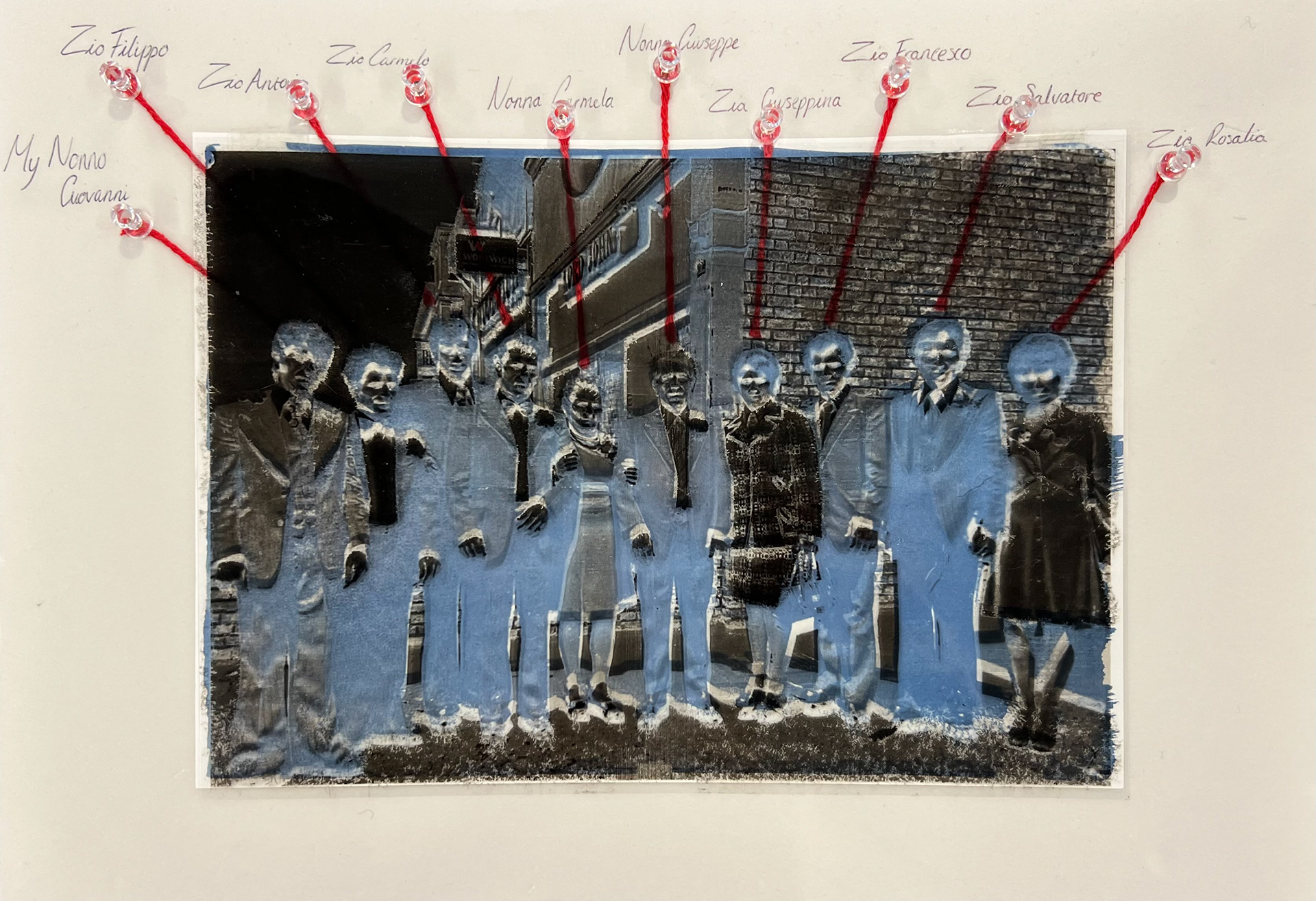 Castiglione. C (2024), Cyanotype Print on foam with acetate, 29.7x42cm