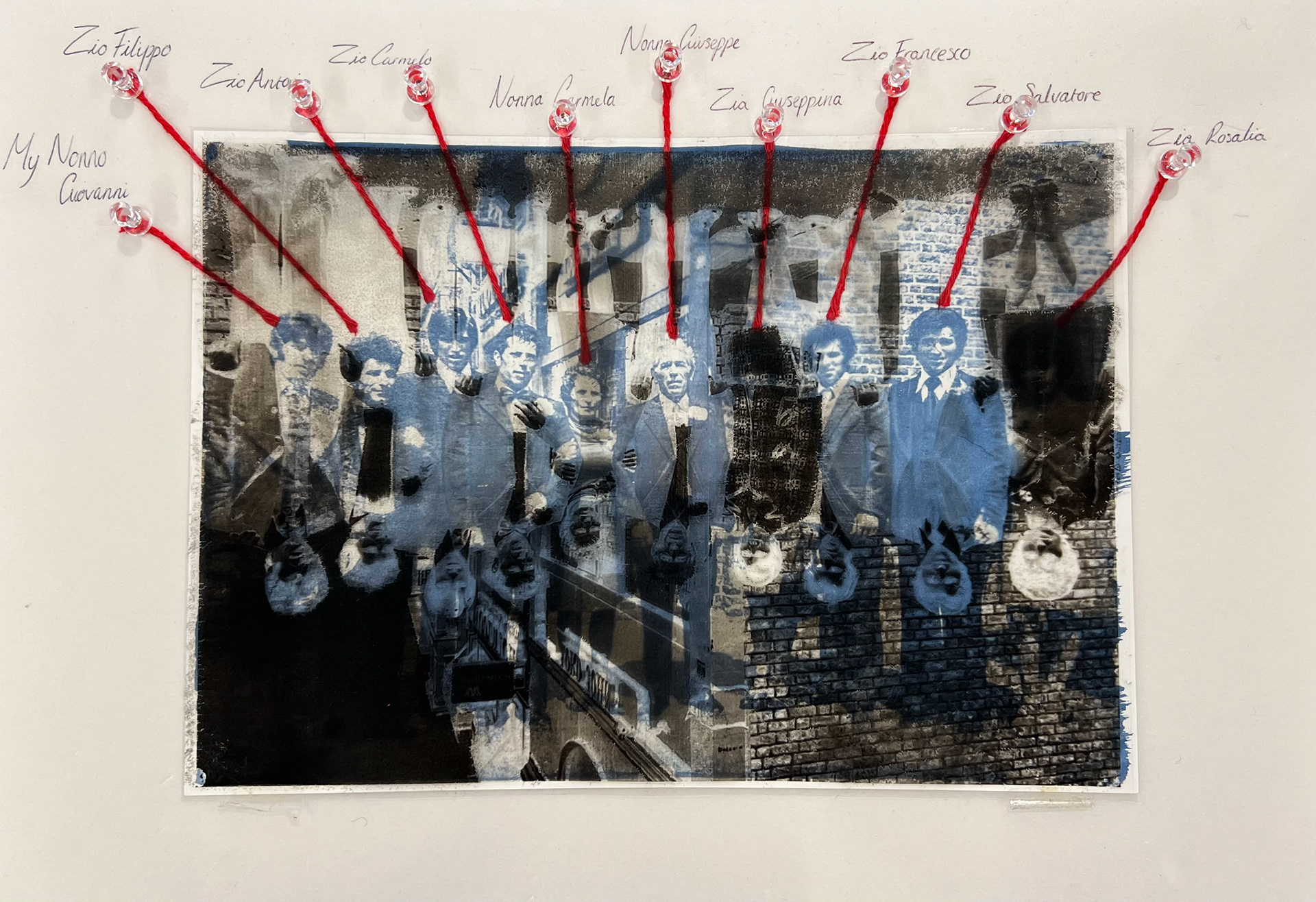 Castiglione. C (2024), Cyanotype Print on foam with acetate, 29.7x42cm