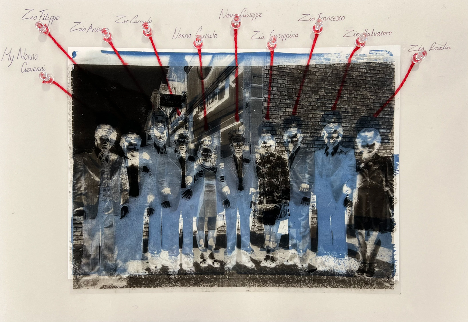 Castiglione. C (2024), Cyanotype Print on foam with acetate, 29.7x42cm