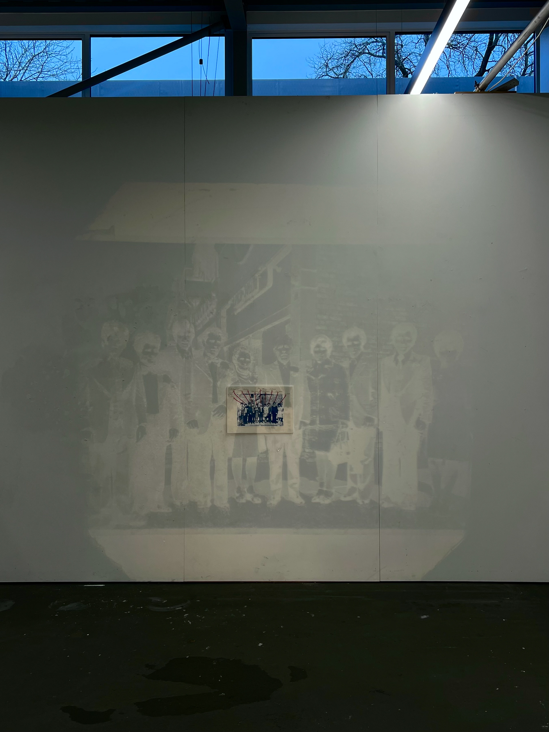 Castiglione. C 'The Wedding' (2024), Cyanotype Print on foam, 29.7x42cm. Projection overlay.