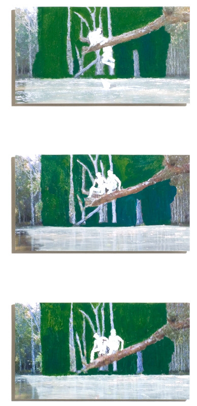 Play#1 (tryptich) 2006| oil on print | 3* 22 x 38 cm