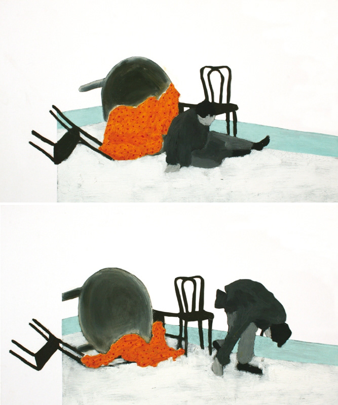 Turning home #4 -| mixed media on panel , 2* 30 x 50 cm - 2012