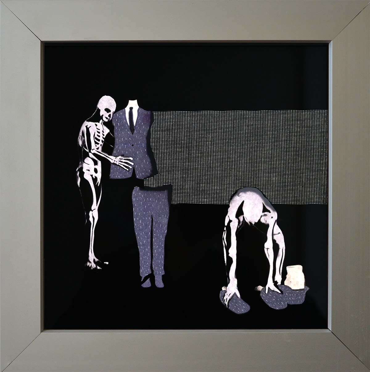 Defragmented man 2025 32x32cm collage on light box