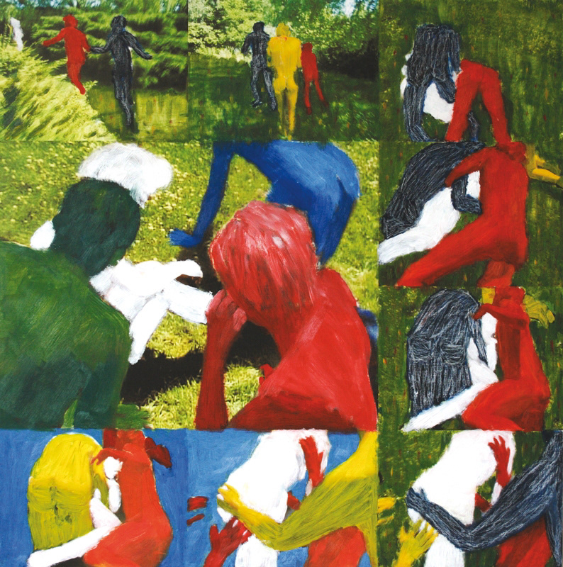 de Gekken #1 - oil on print, 100 x 100 cm - 2009