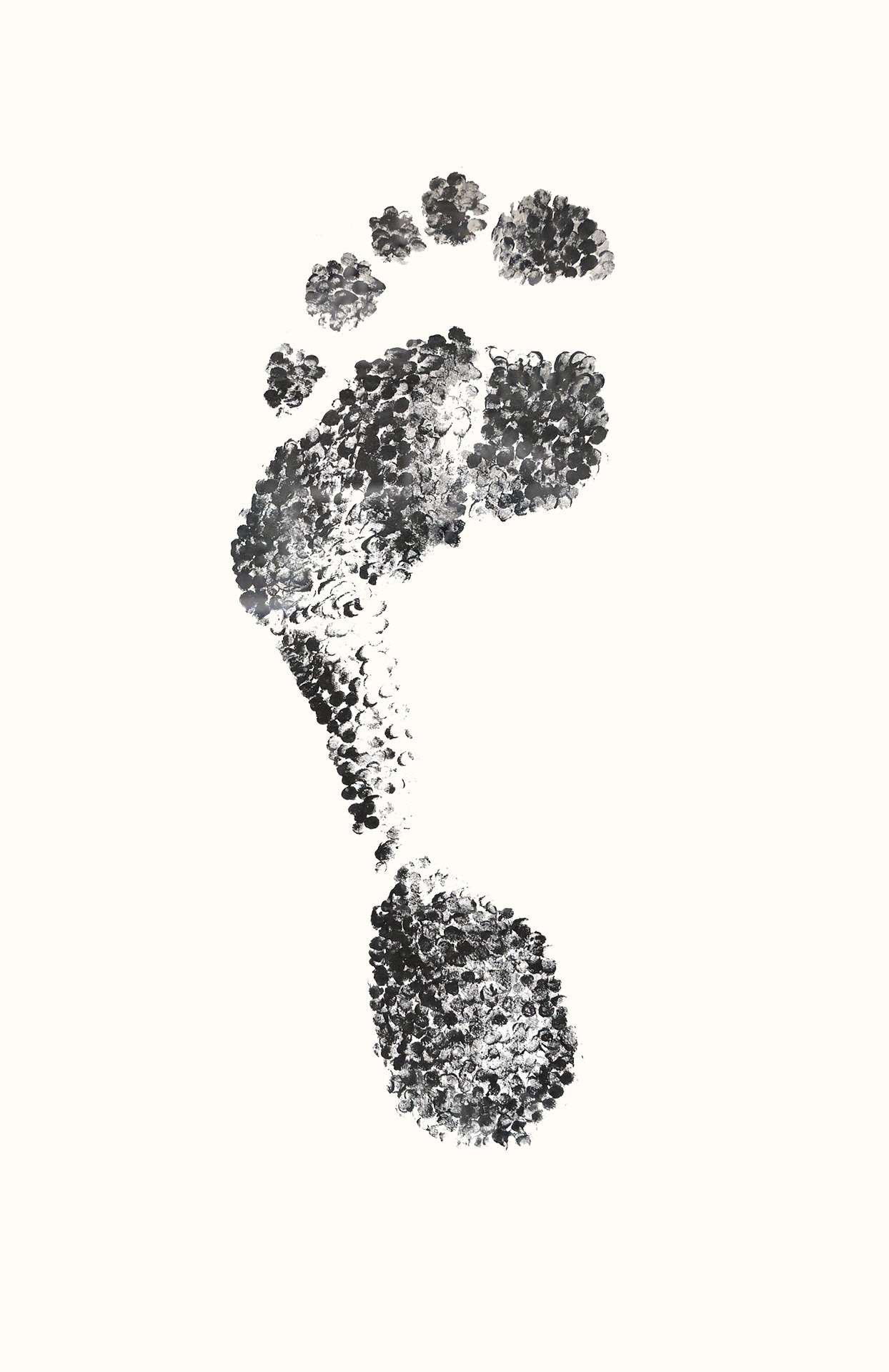 footprint, fingerprinted, 150x250cm