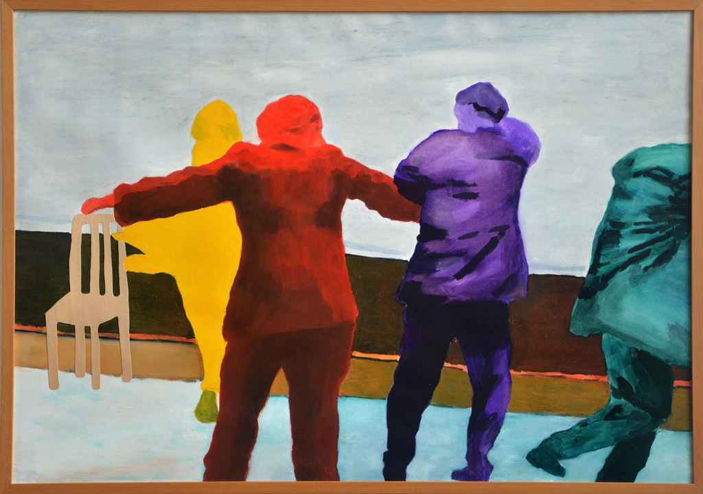 Turning home #6 2014 | oil & veneer on paper | 70 x 100 cm