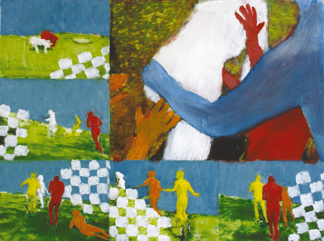 de Gekken #2 - oil on print, 75 x 100 cm - 2009