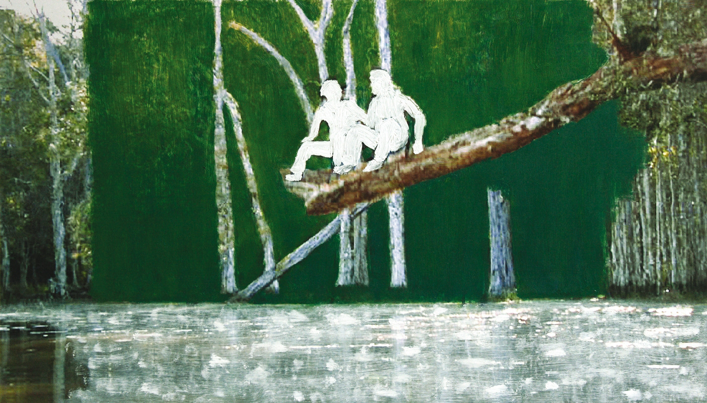 Play 2006 | oil on print | 40 x 70 cm