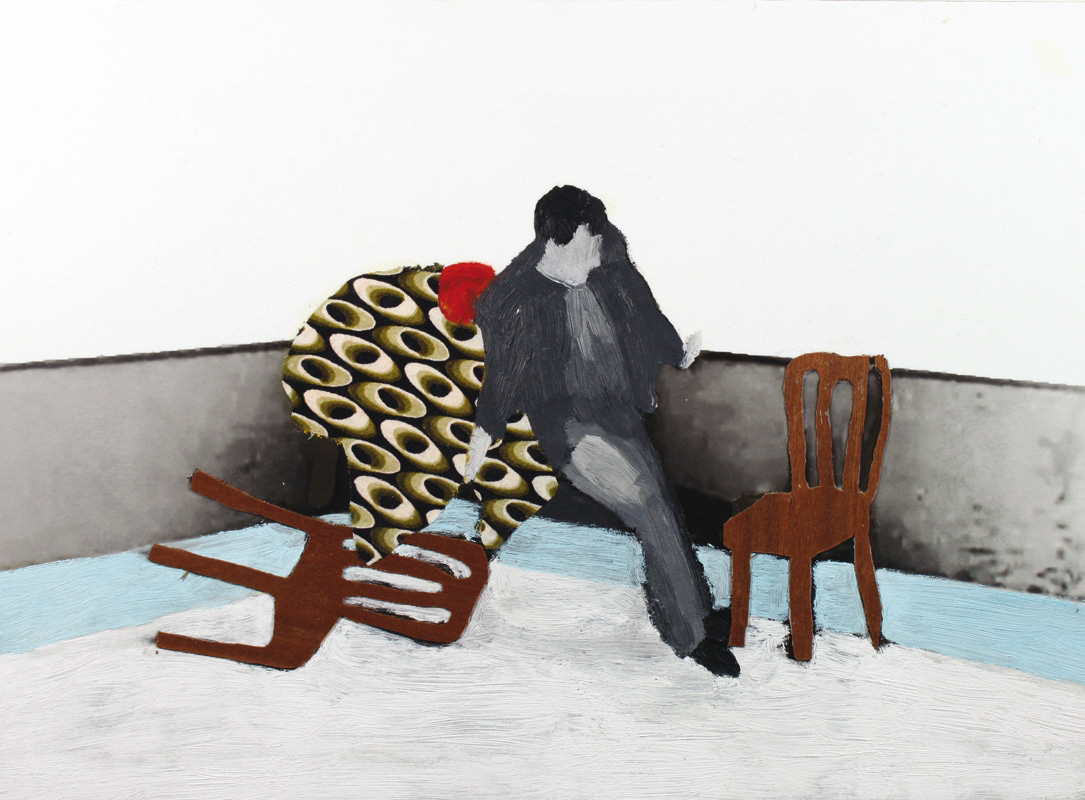 Turning home #1  - mixed media on panel, 30 x 40 cm - 2012