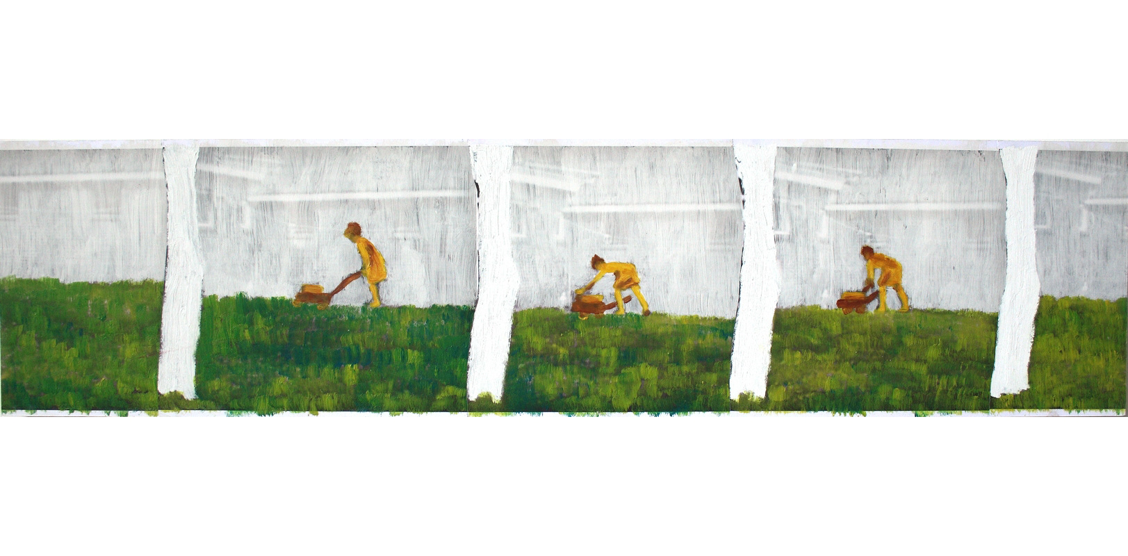 Grasmaaier #1 2007 | oil on print |22 x 95 cm