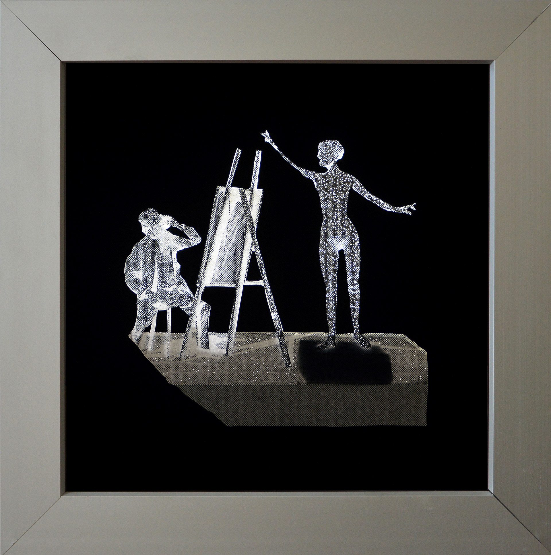 Master model 2019 32x32cm collage on light box