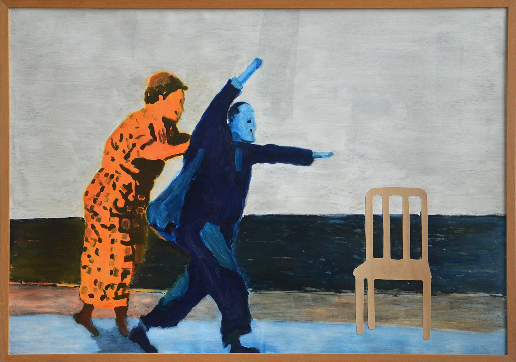 Turning home #8 2014 | oil & veneer on paper | 70 x 100 cm