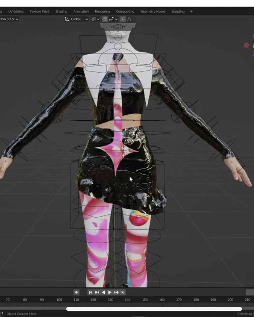 Snippet of the rigging the avatar & outfit