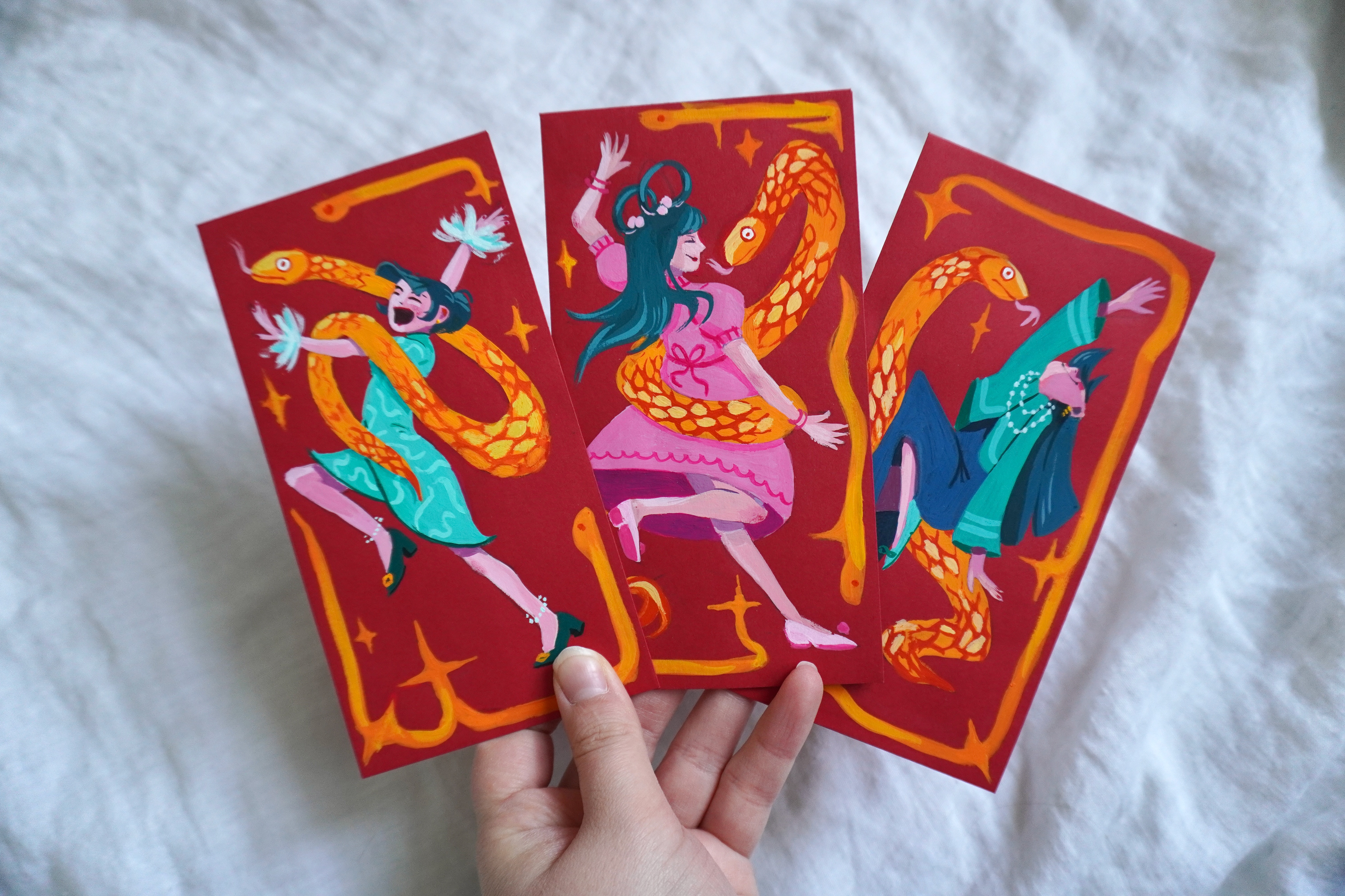 2025 Red Envelope Show, 6.5x3.5 Gouache