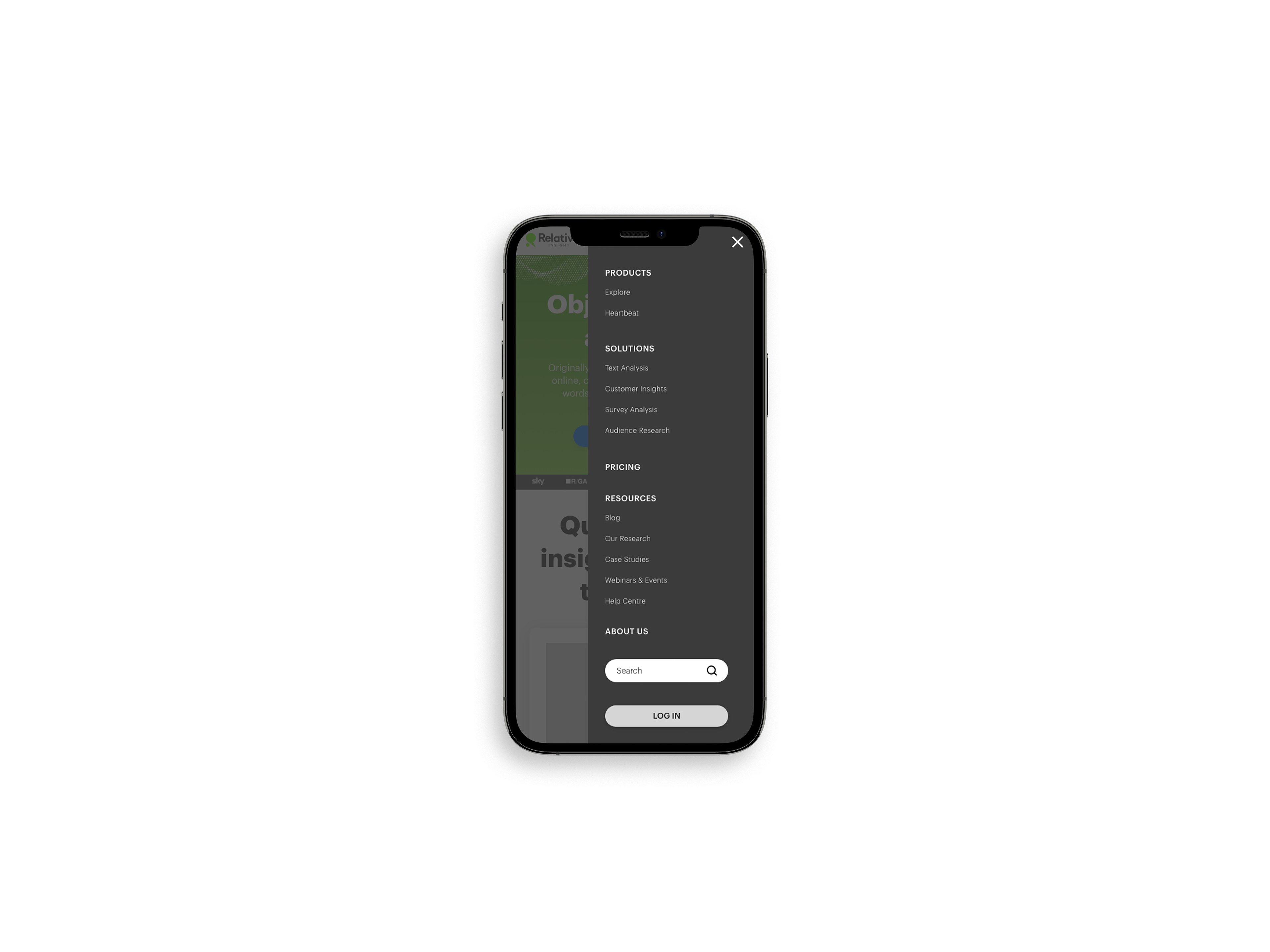 Responsive web design for a text analysis company